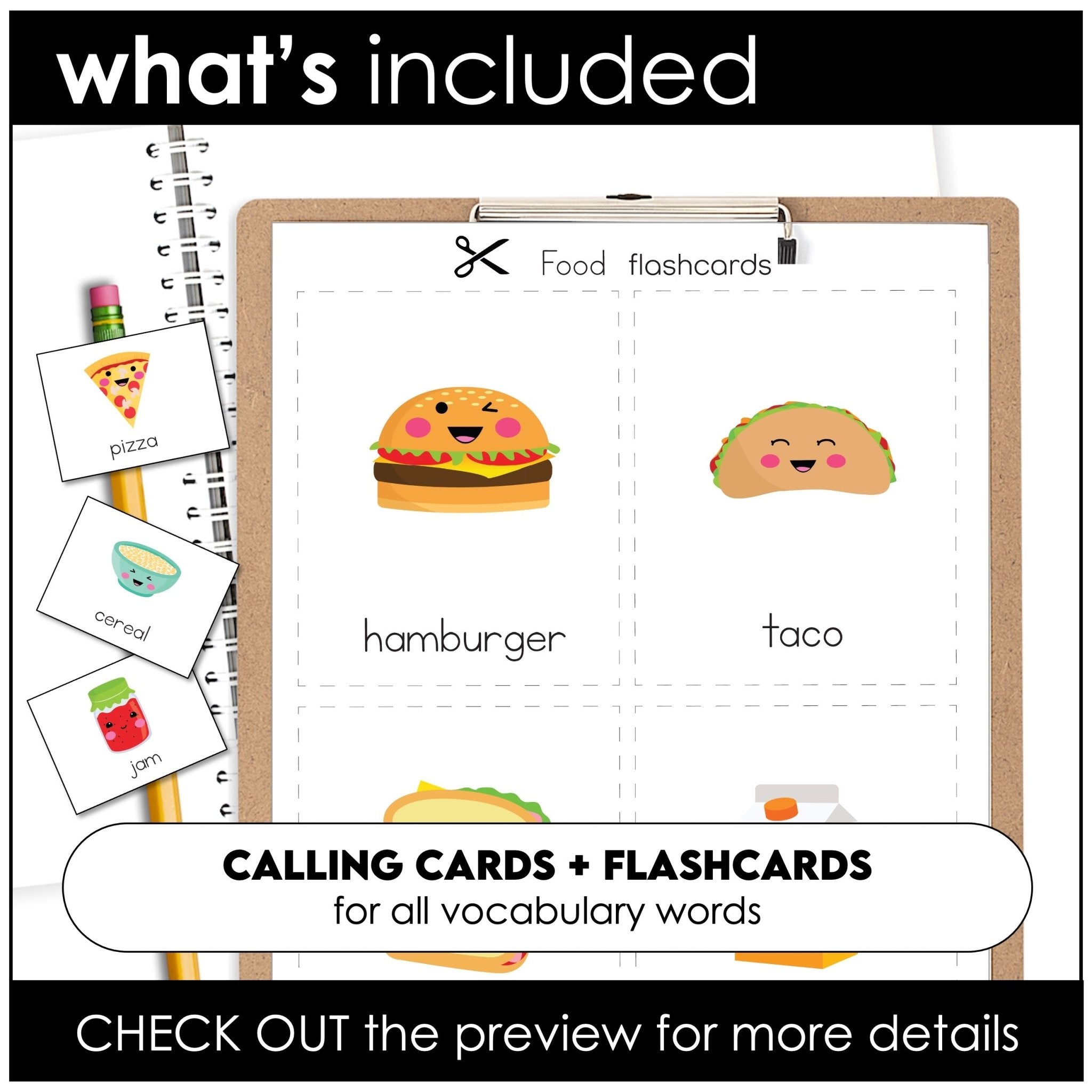 Food and Drink Bingo Game + Flashcards - Hot Chocolate Teachables