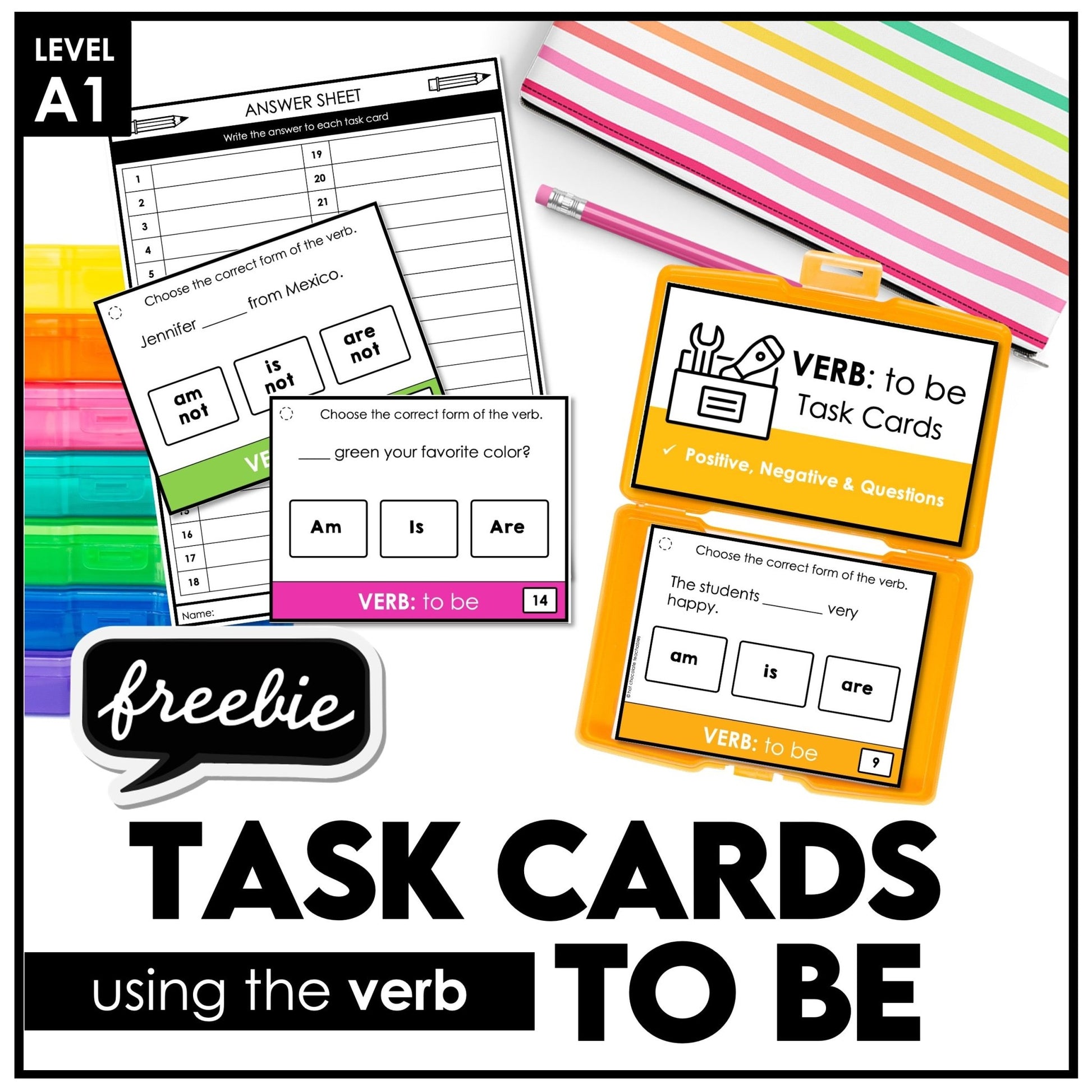 FREE Task Cards - Using the Verb