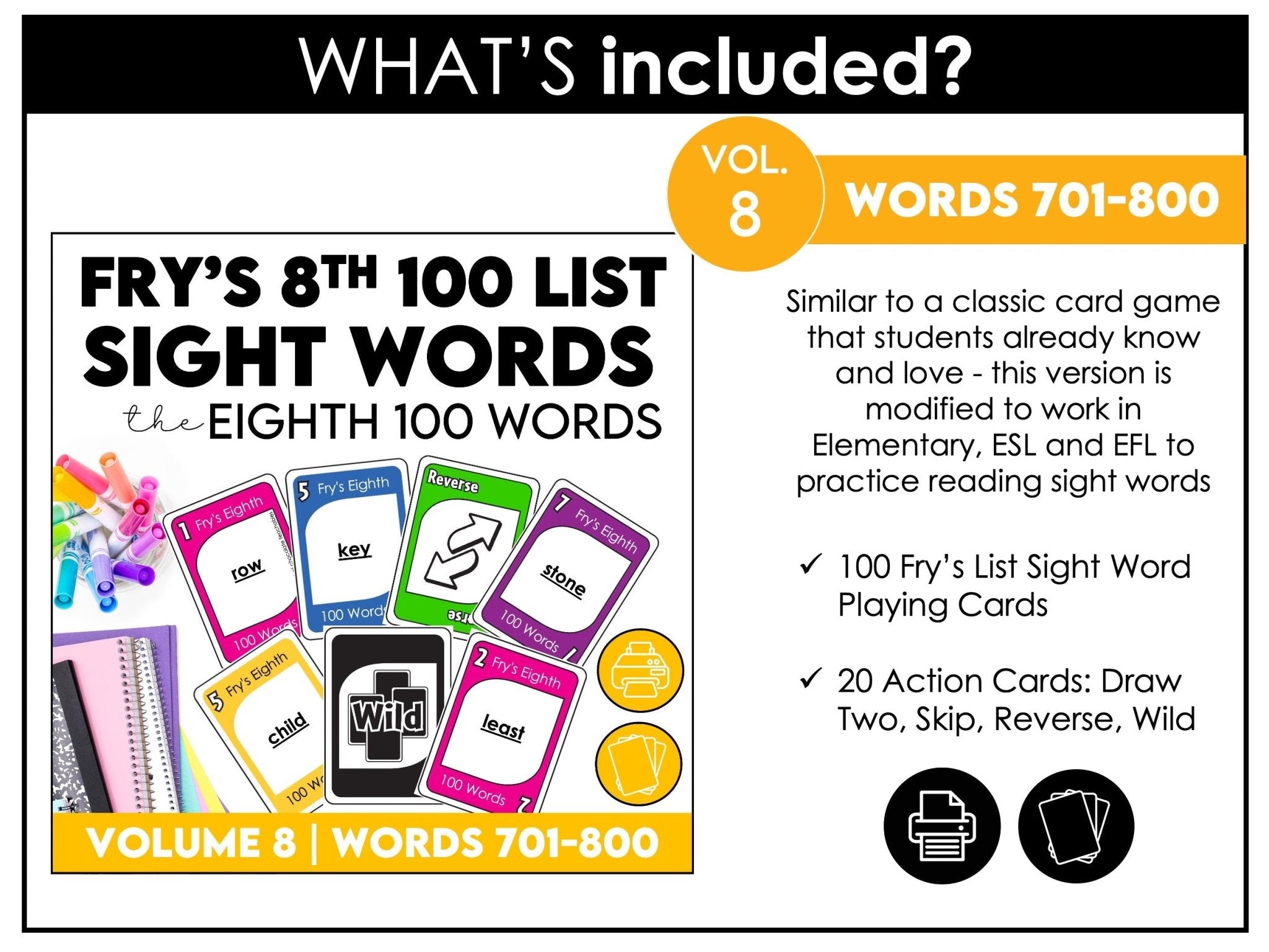 Fry Sight Words Card Game Bundle – Words 601–1000 Reading Center Activity - Hot Chocolate Teachables