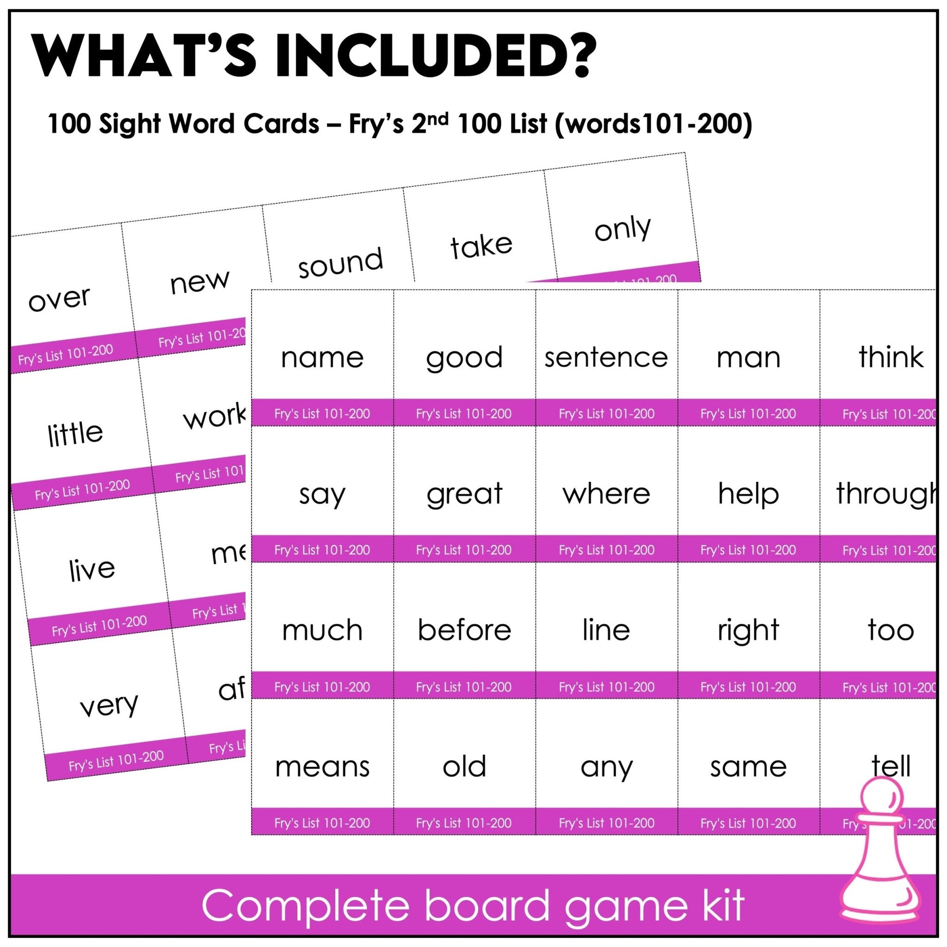 Fry’s Second 100 Sight Words Board Games – Words 101–200 Reading Center Activity - Hot Chocolate Teachables