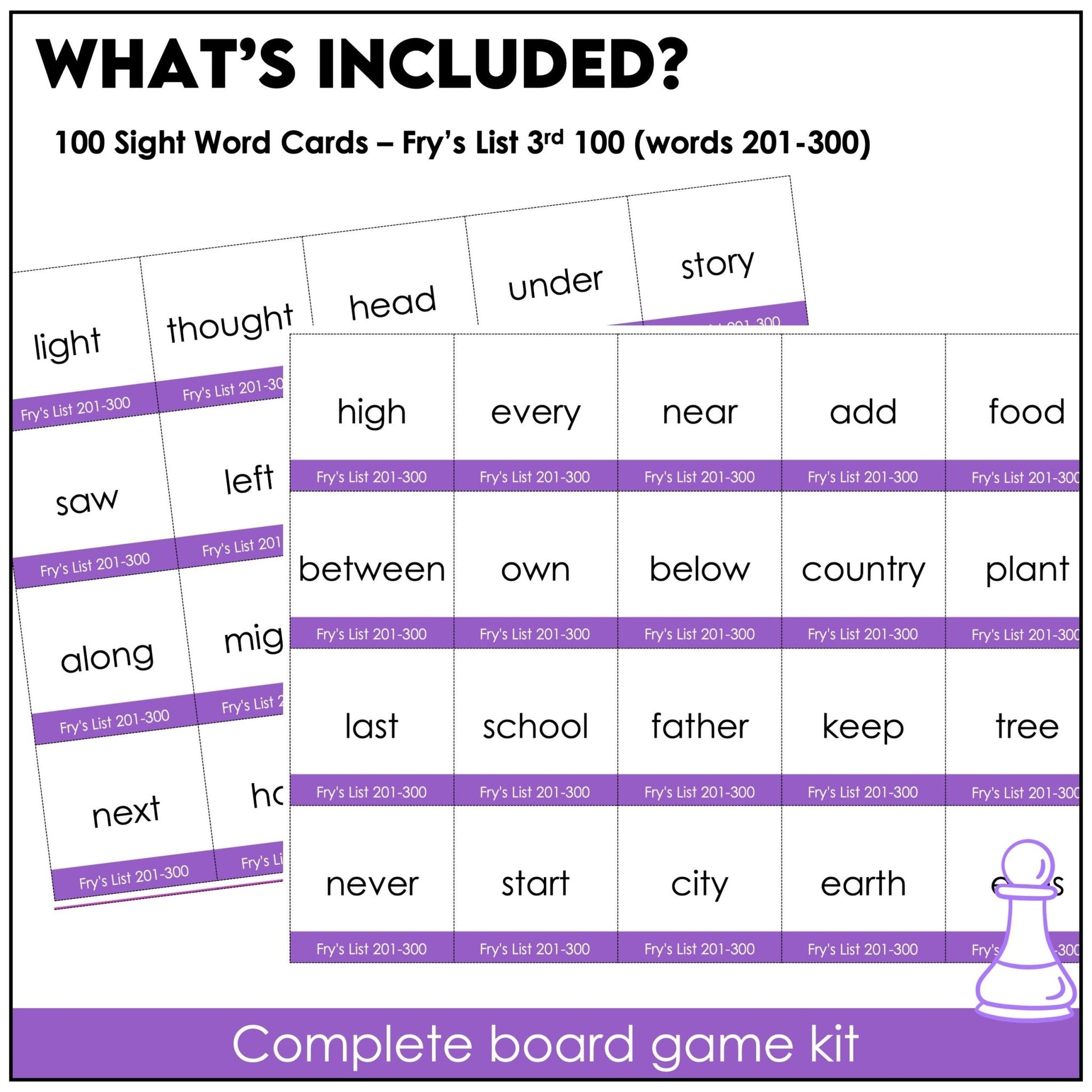 Fry’s Third 100 Sight Words Board Games – Words 201–300 Reading Center Activity - Hot Chocolate Teachables