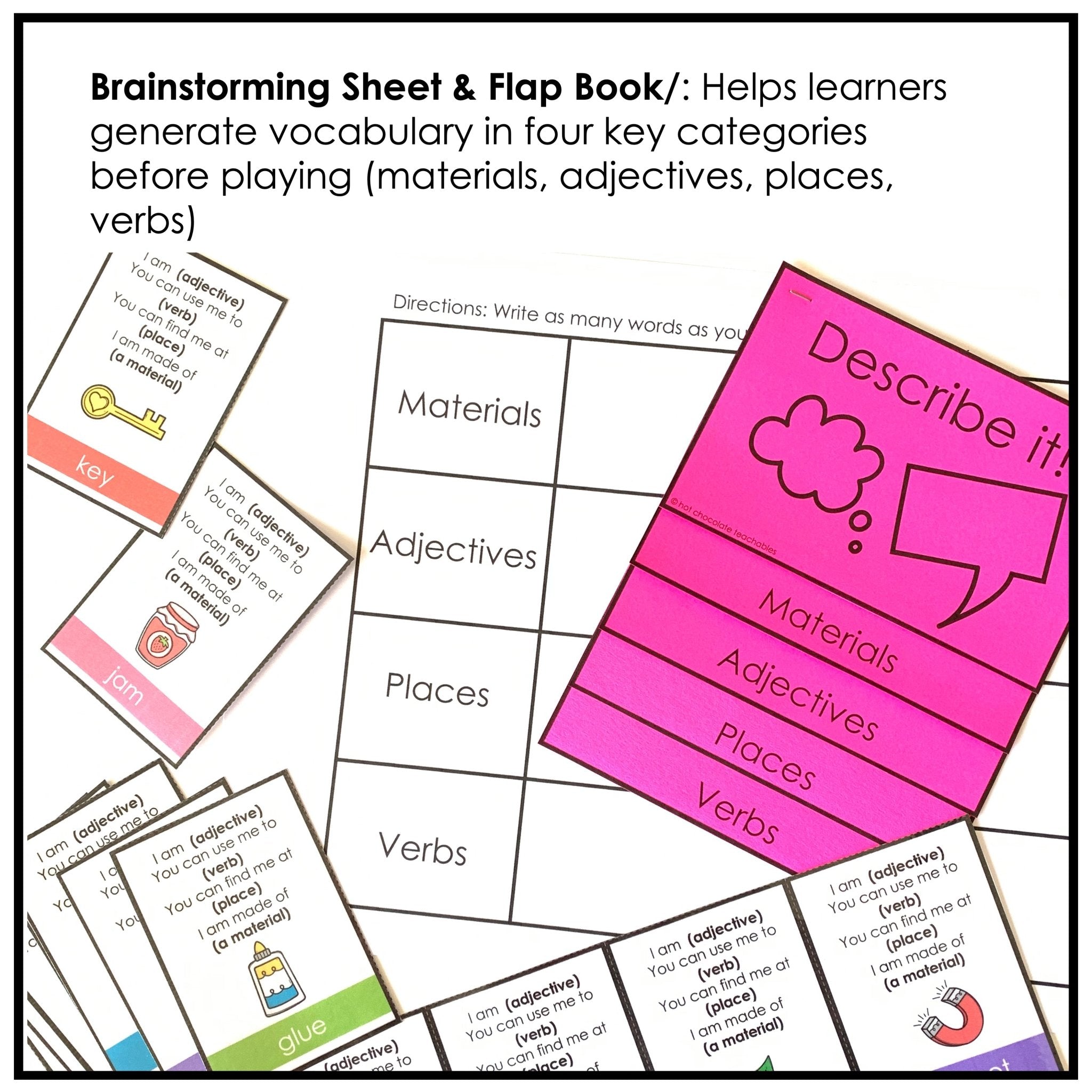 Guessing Game for Young Learners - What am I? - Describing Objects - Hot Chocolate Teachables