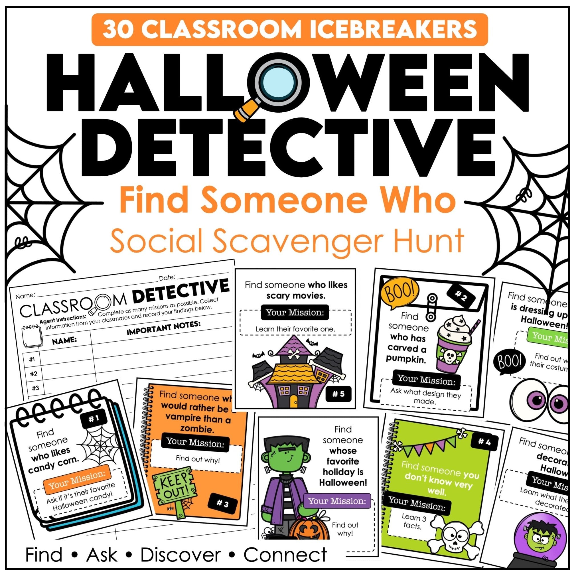 Halloween Find Someone Who – Speaking Game & Icebreaker Scavenger Hunt - Hot Chocolate Teachables