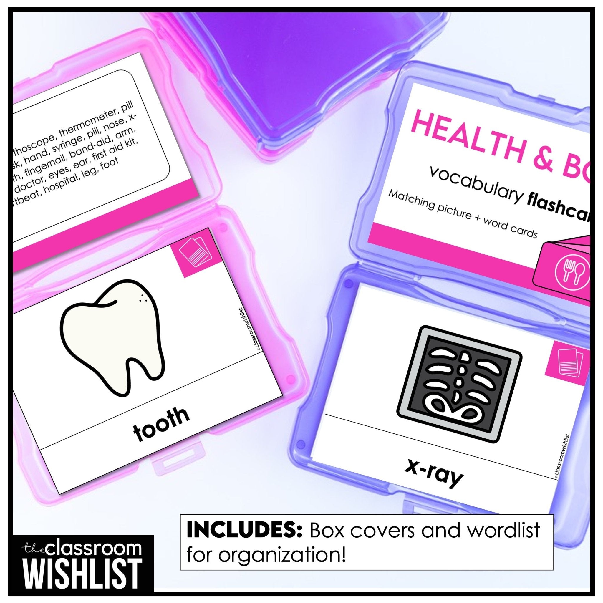Health & Body Vocabulary Flashcards | Digital + Print | Picture Dictionary | ESL - Hot Chocolate Teachables