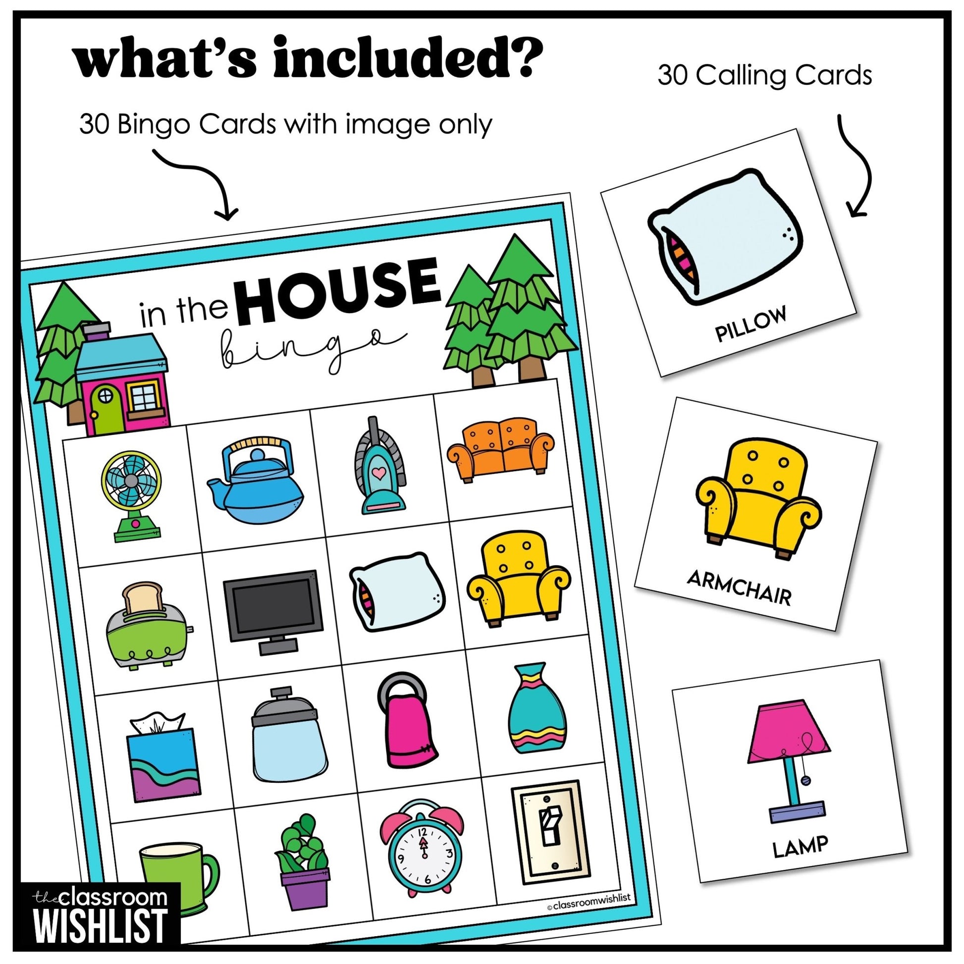 Household Objects Bingo – Things in a House Game Cards | 3 Ways to Play - Hot Chocolate Teachables
