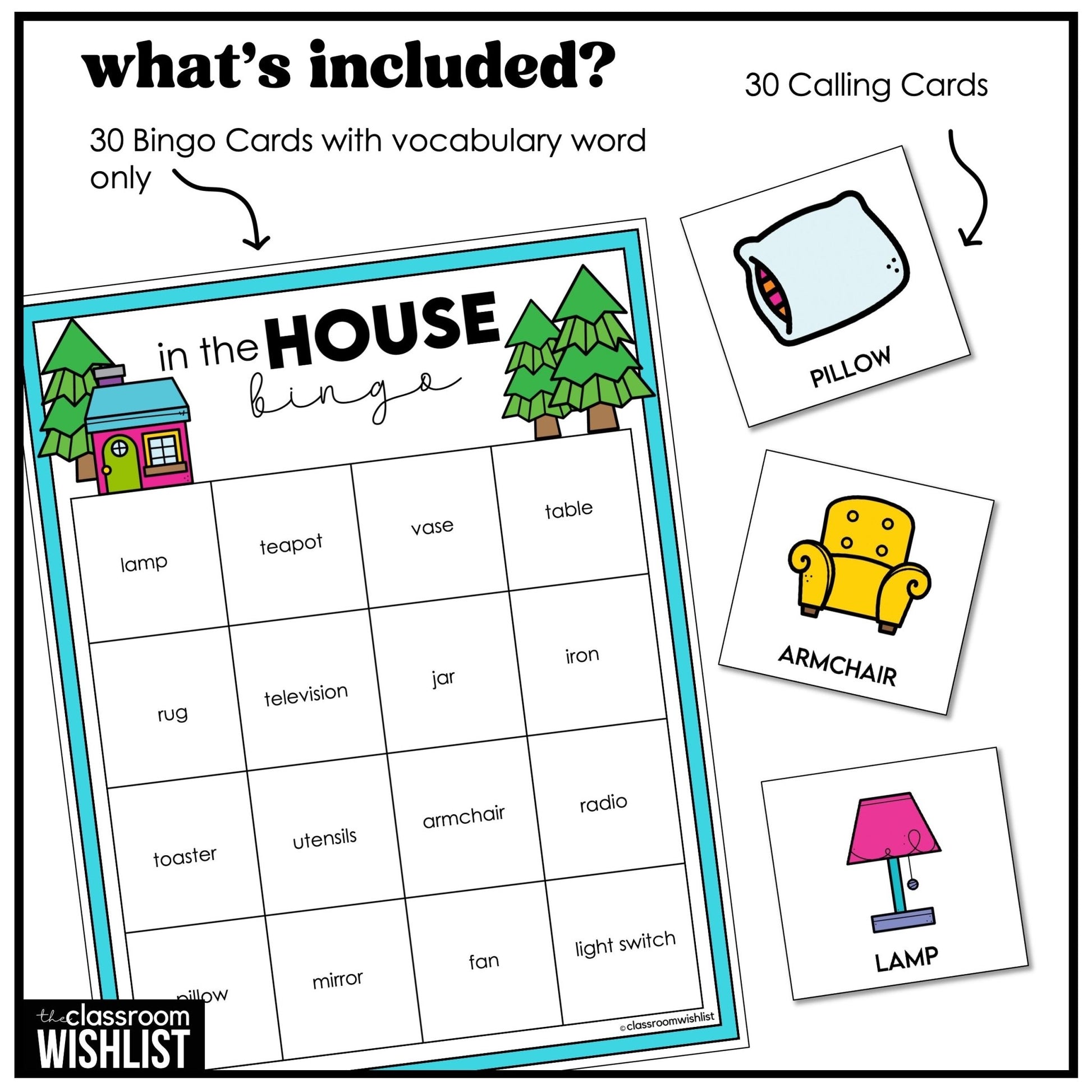 Household Objects Bingo – Things in a House Game Cards | 3 Ways to Play - Hot Chocolate Teachables