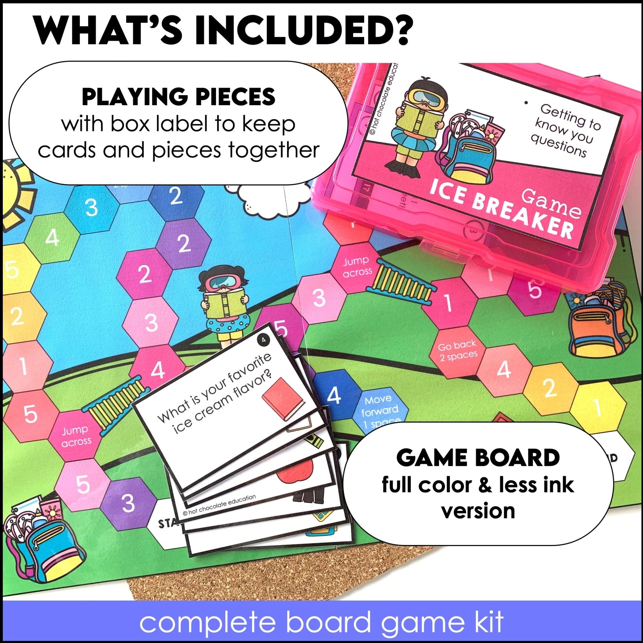 Ice Breakers | Getting To Know You Questions | Back to School Board Game - Hot Chocolate Teachables