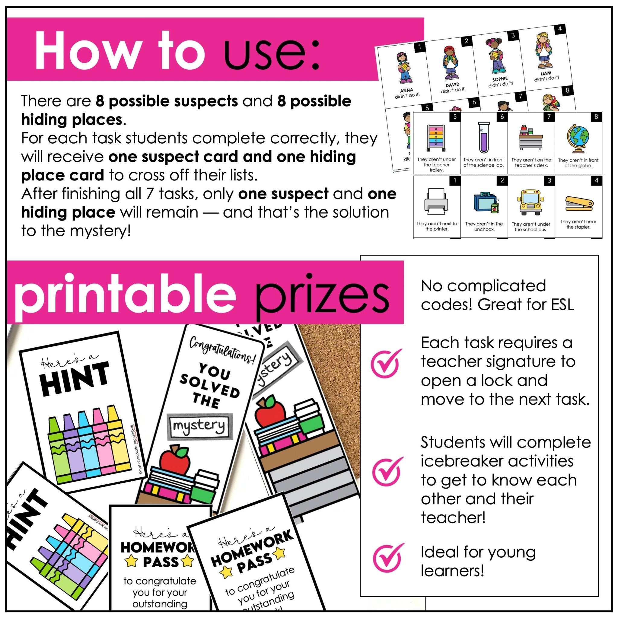 Icebreaker Escape Room – ESL/ELL Back to School Getting to Know You Activity - Hot Chocolate Teachables