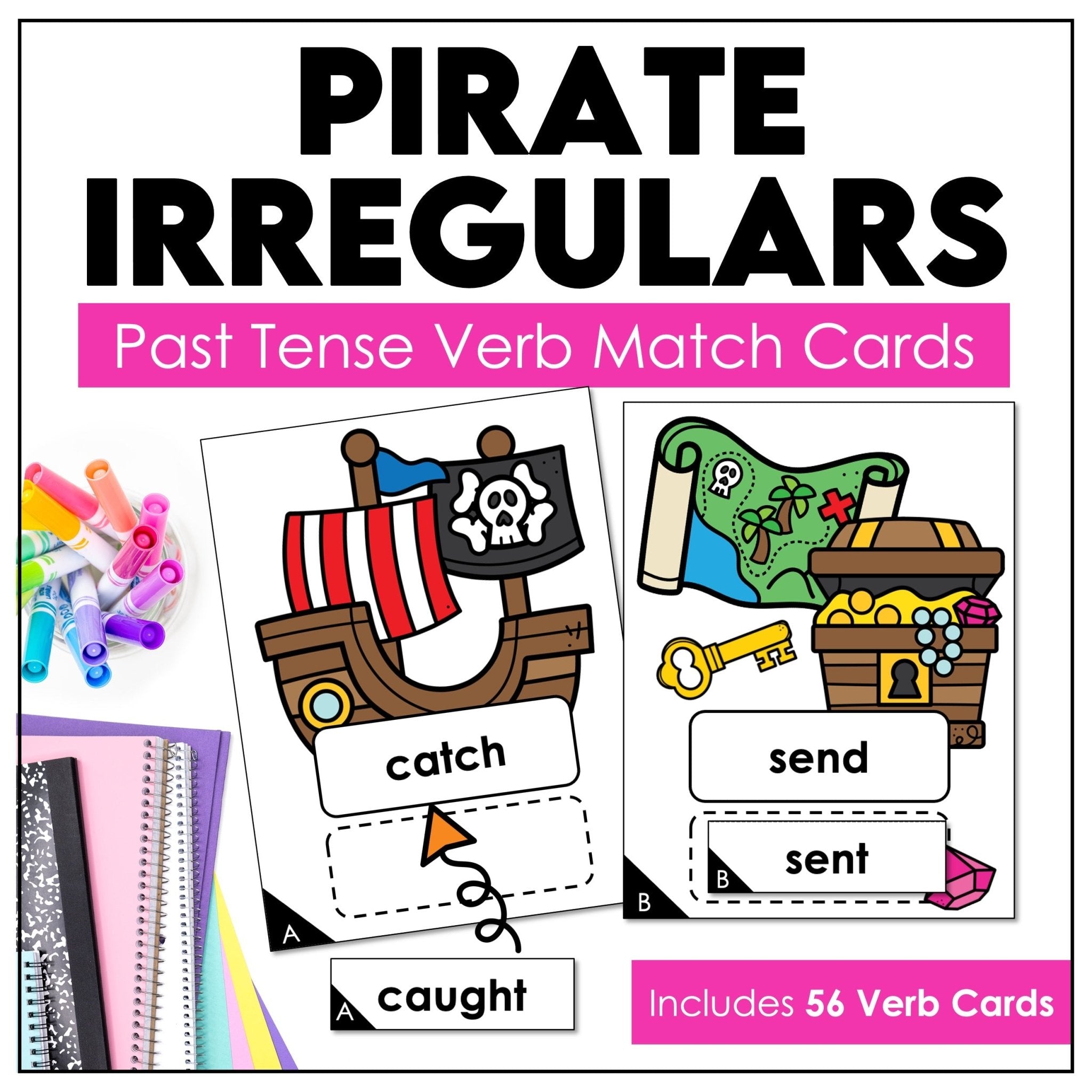Irregular Past Tense Verb Matching Game – Past Simple Activity for 2nd Grade & ESL - Hot Chocolate Teachables