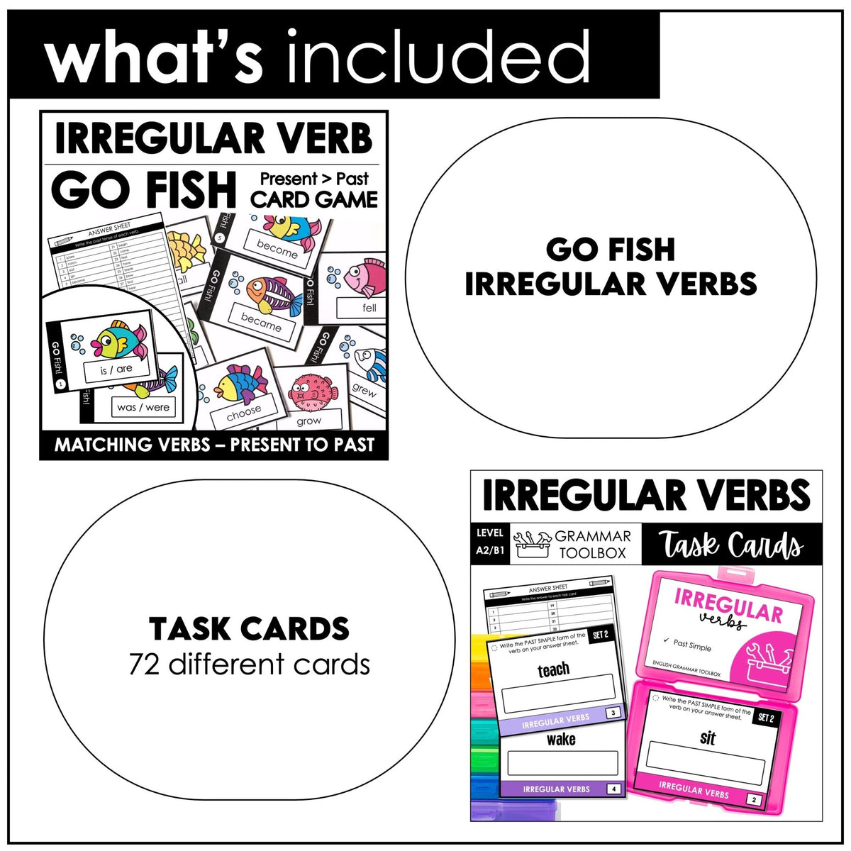 Verb Interactive Past Tense Irregular Verbs : ESL Digital Games Bundle