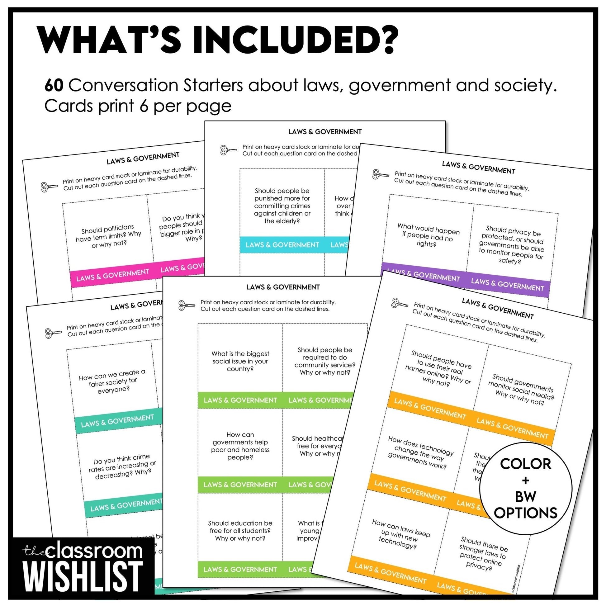 Justice, Democracy, Laws & Society | Civics Conversation Starters Teens & Adults - Hot Chocolate Teachables