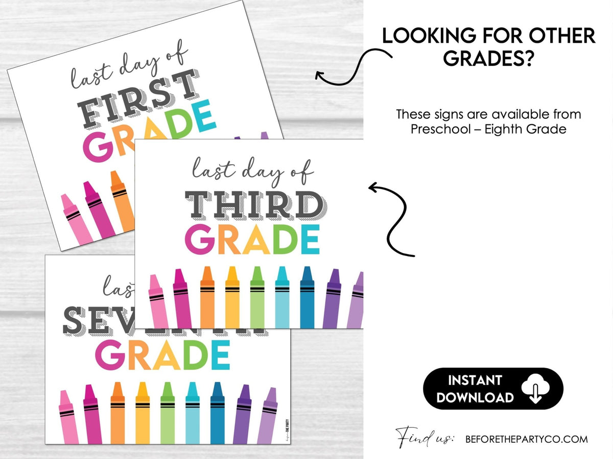 Last Kin Sign Log0 Last Day of Kindergarten Sign – End of School Year Printable