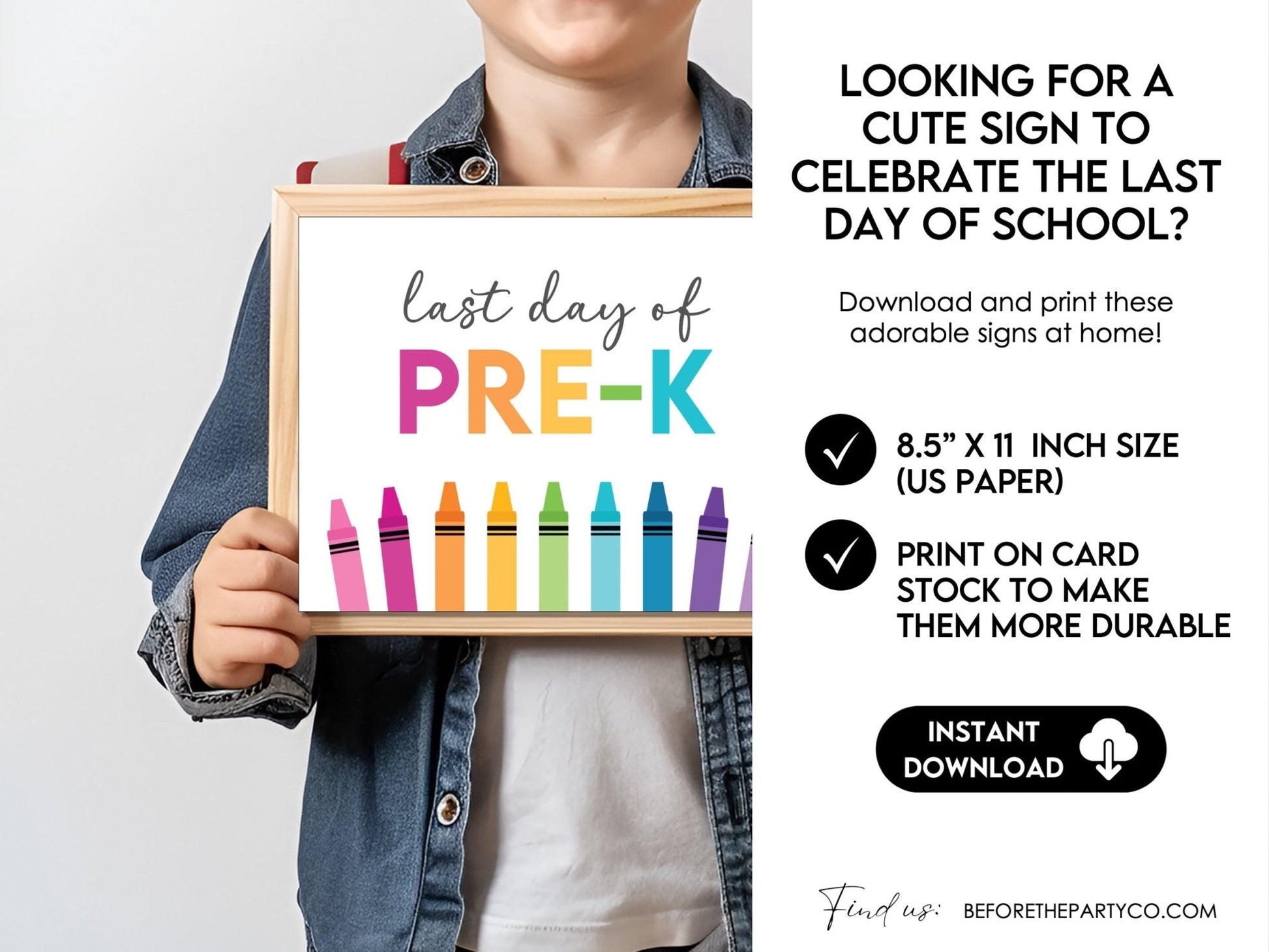 Last Day of Pre-K Sign, End of the Year School Signs, - Hot Chocolate Teachables