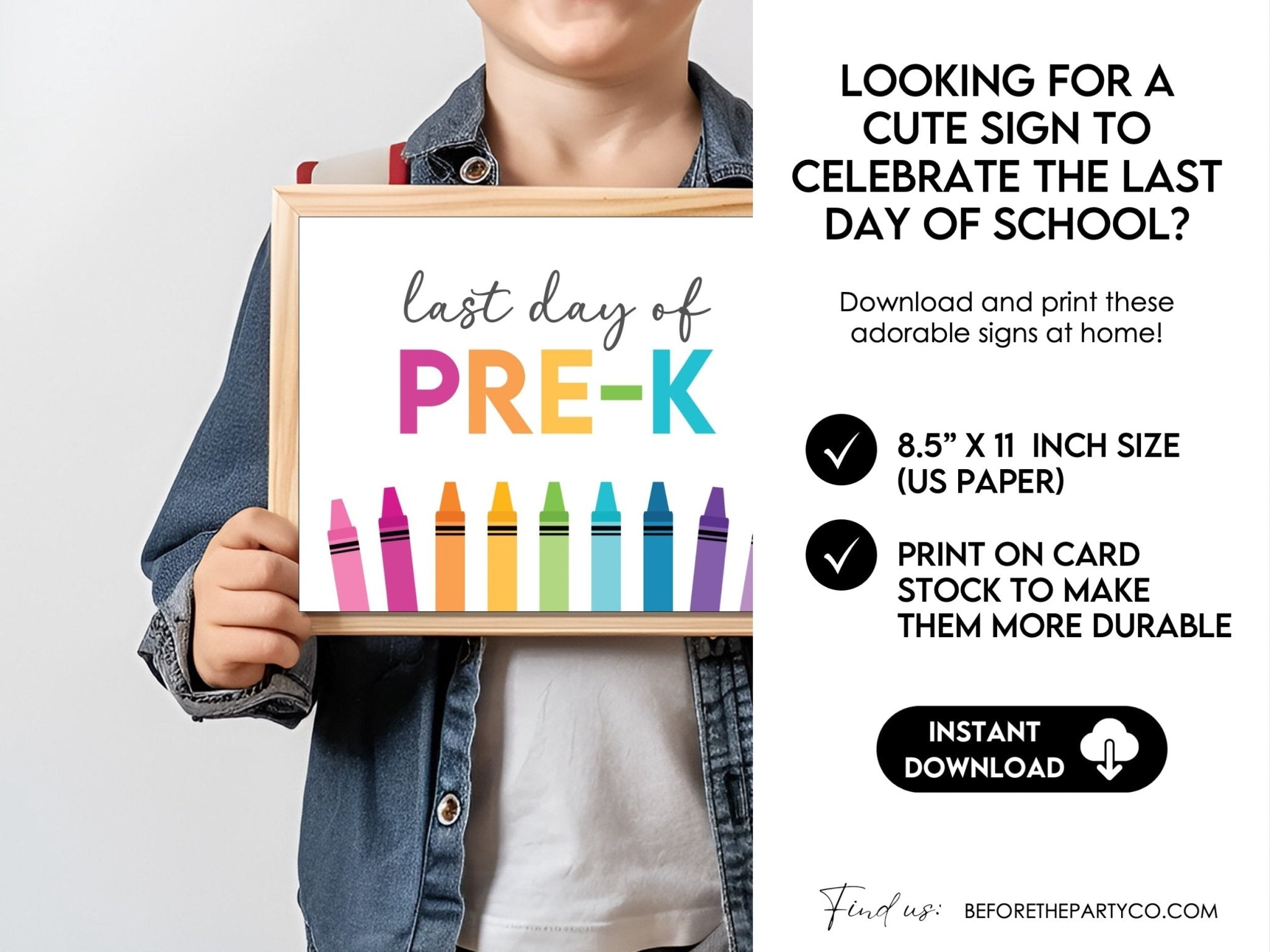 Last Day of Pre-K Sign, End of the Year School Signs, - Hot Chocolate Teachables