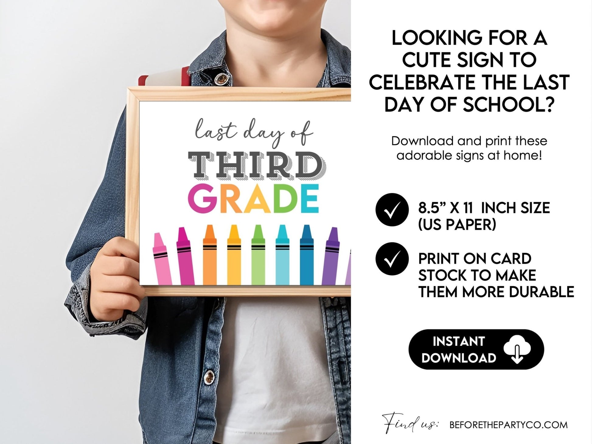 Last Day of Third Grade Sign, End of the Year School Signs for 3rd Grade - Hot Chocolate Teachables