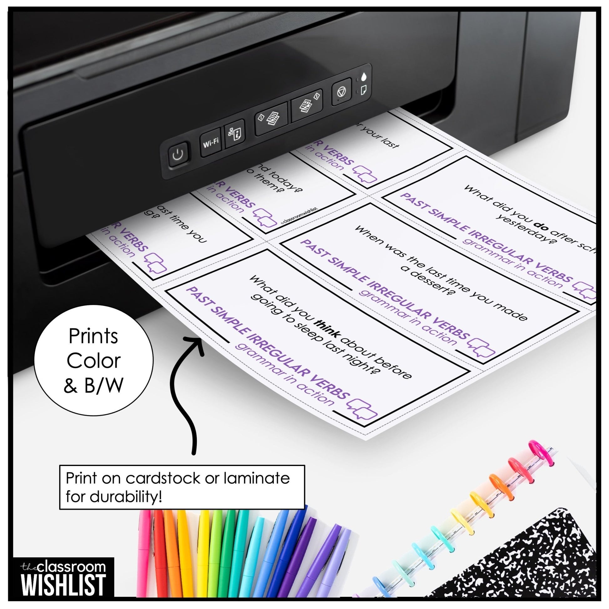 Past Simple Conversation Cards – Irregular Verbs | ESL Grammar & Speaking - Hot Chocolate Teachables