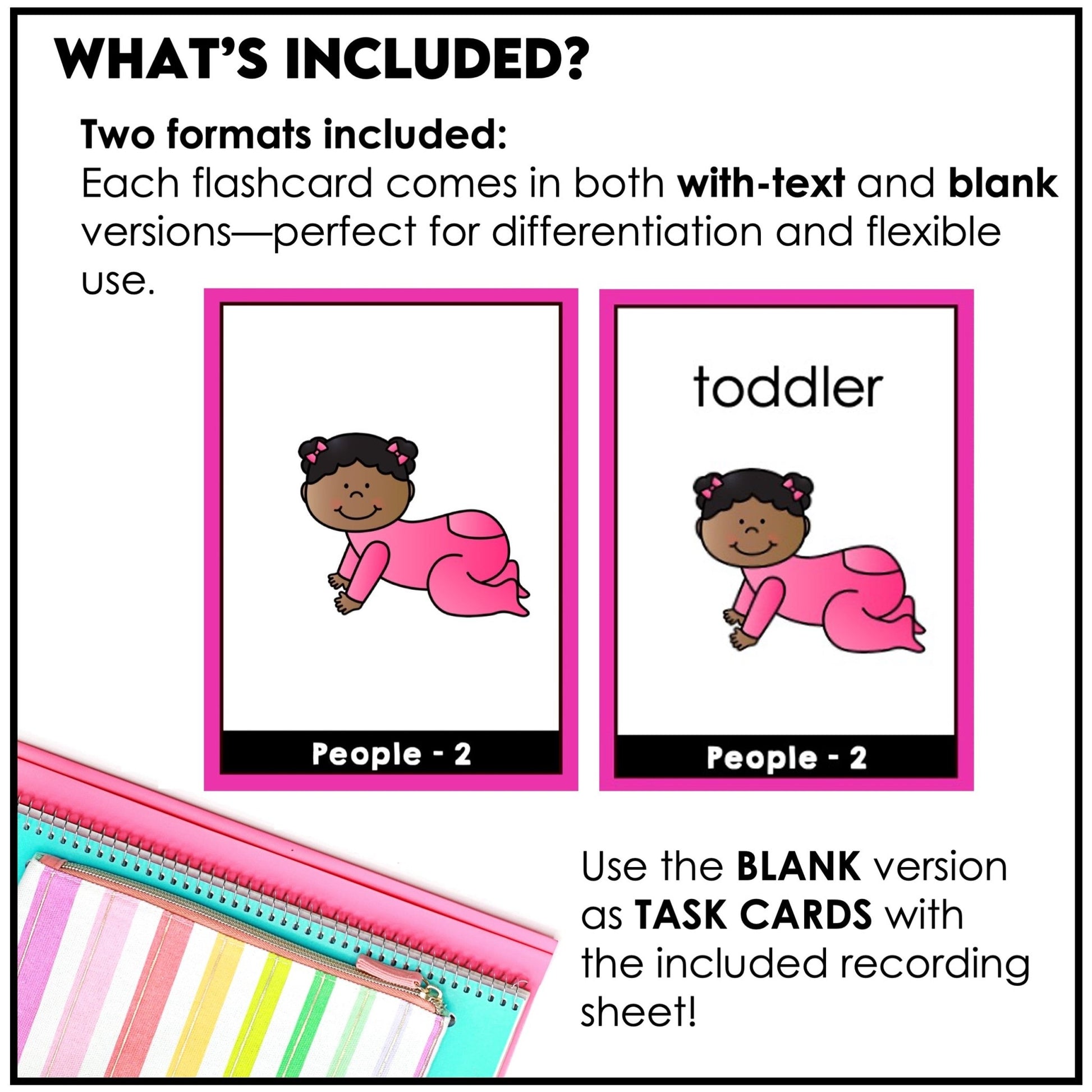 People Flashcards: Jobs & Family Vocabulary ESL Task Cards - Flash Cards - Hot Chocolate Teachables