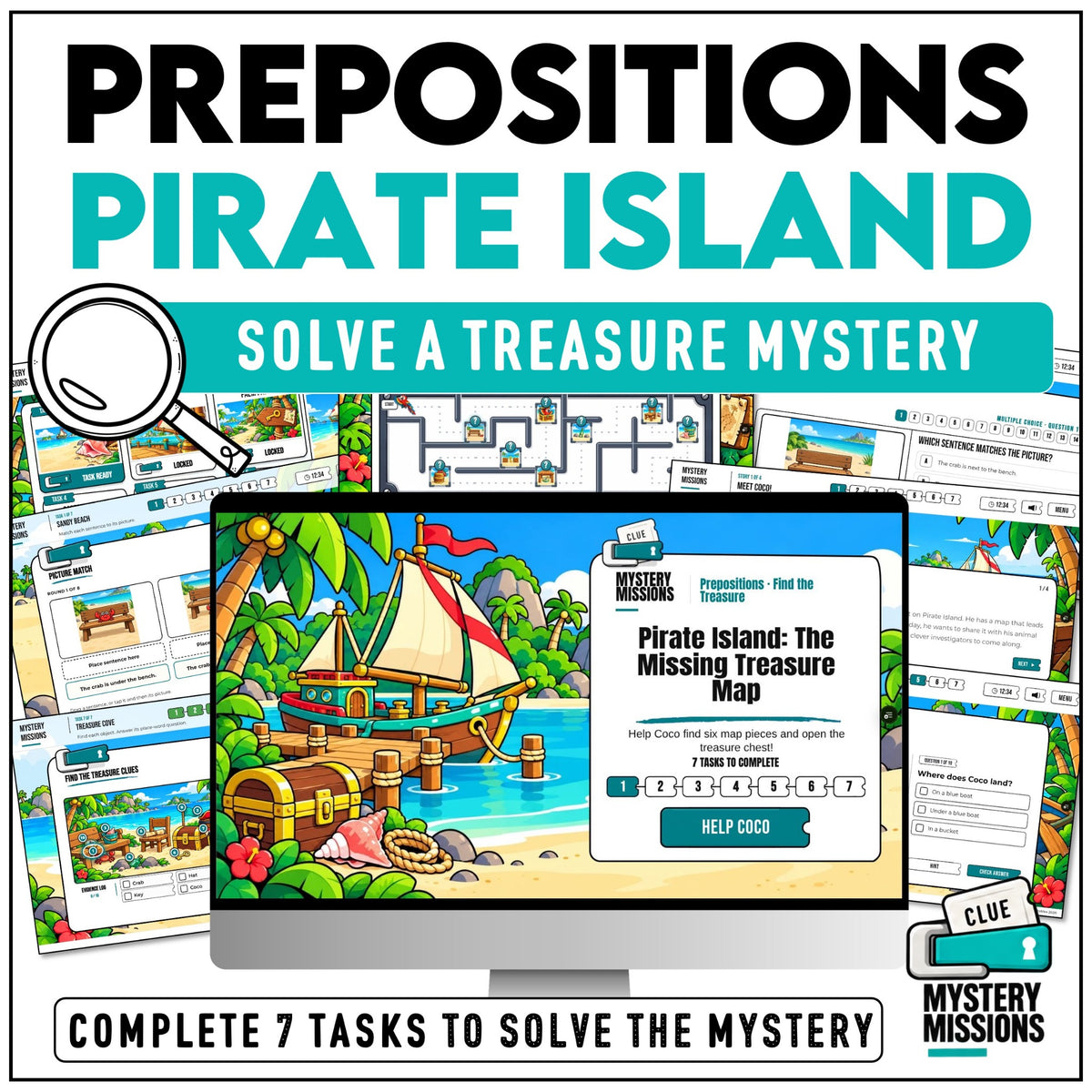 Prepositions Pirate Island – Solve a Treasure Mystery