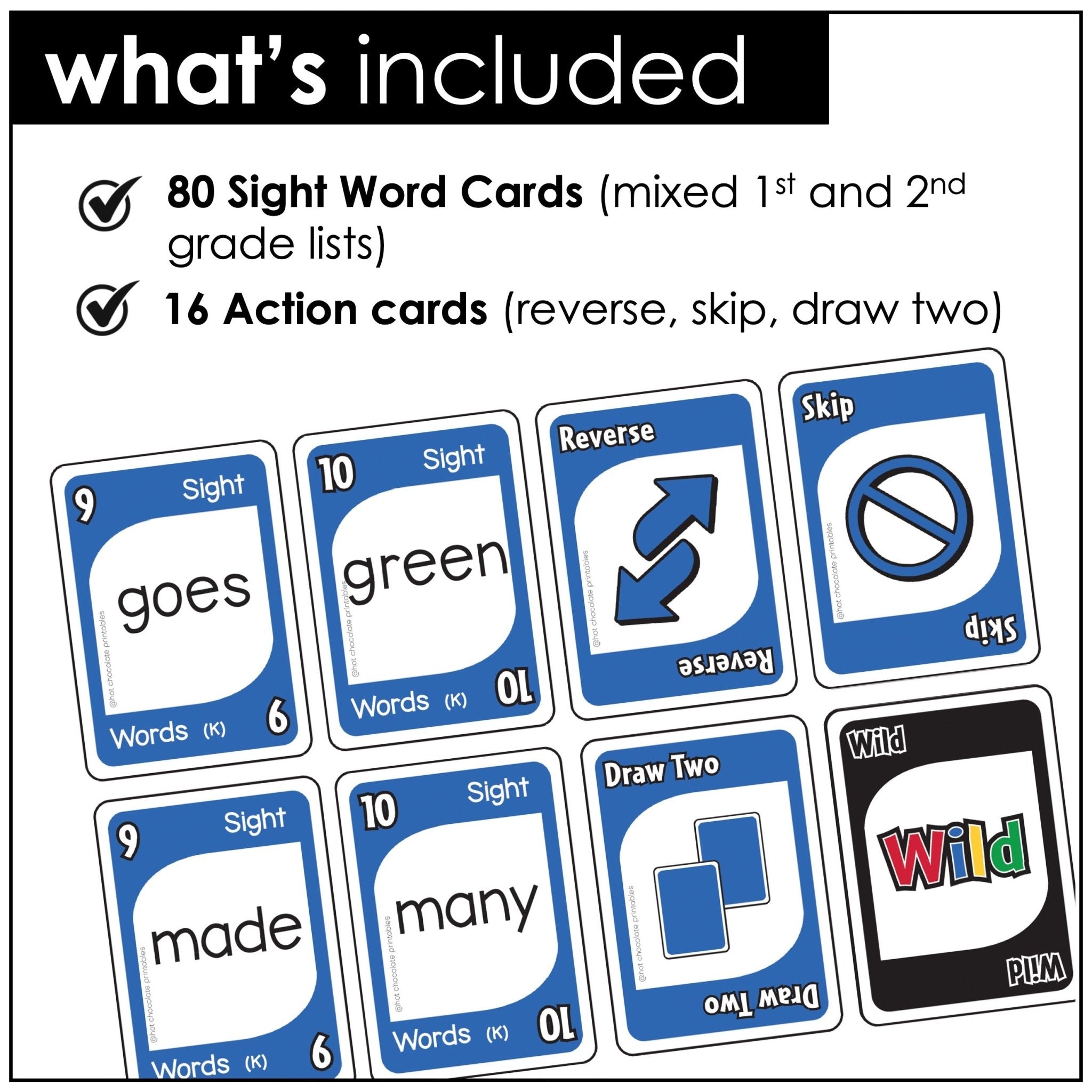 Primer Sight Word Card Game for 1st & 2nd Grade - Hot Chocolate Teachables