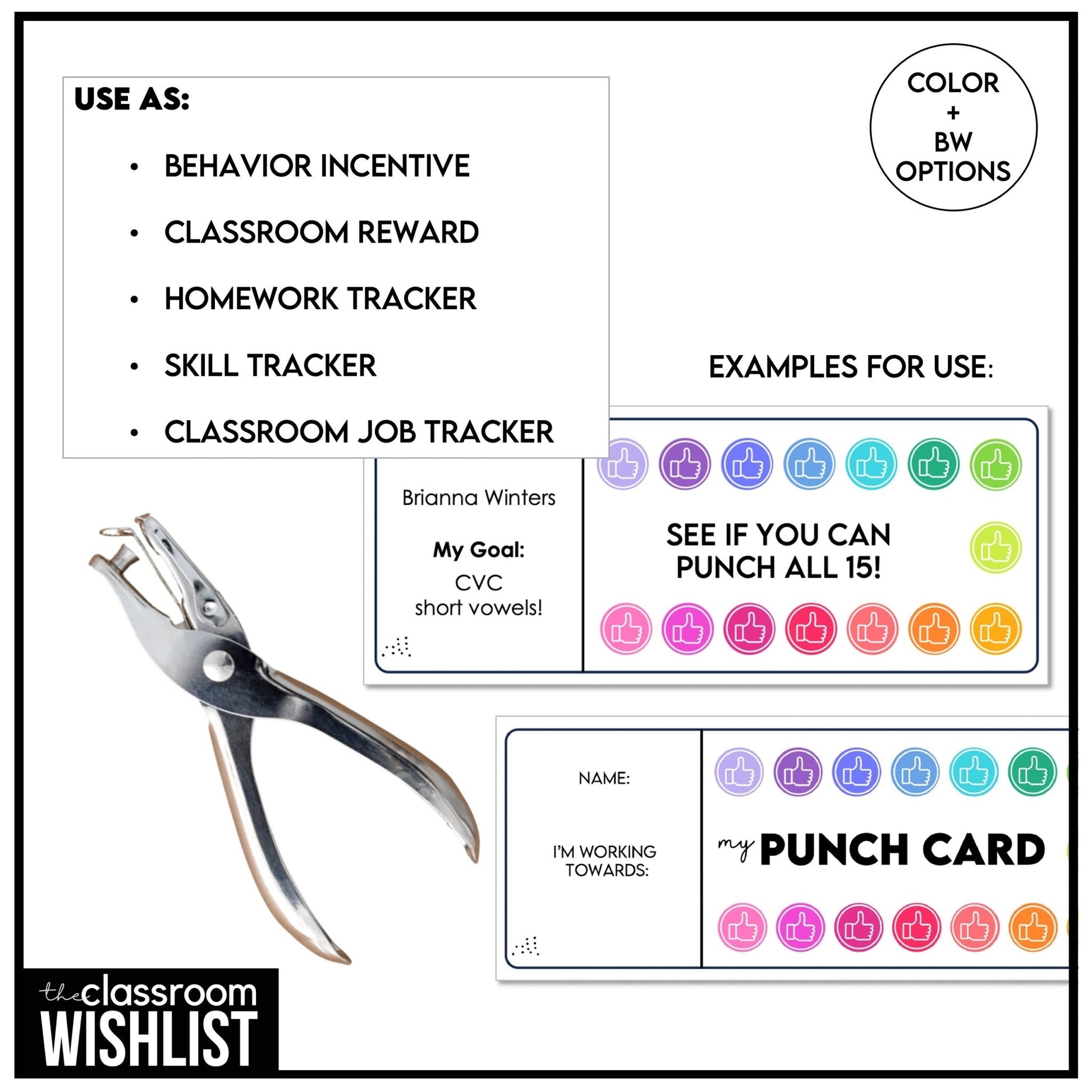 Reward & Incentive Punch Cards – Editable Template for Behavior & Goal Tracking - Award - Hot Chocolate Teachables