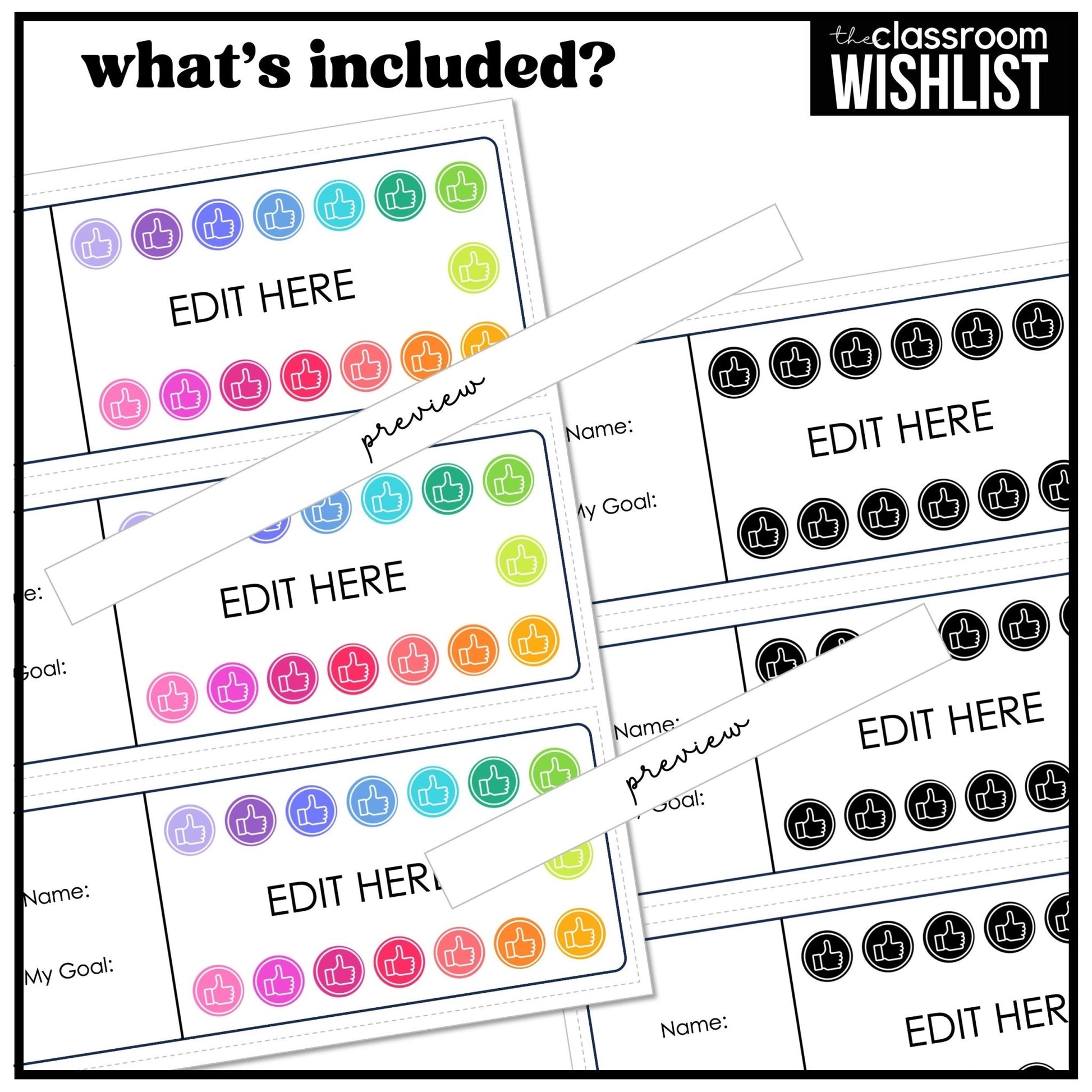 Reward & Incentive Punch Cards – Editable Template for Behavior & Goal Tracking - Award - Hot Chocolate Teachables