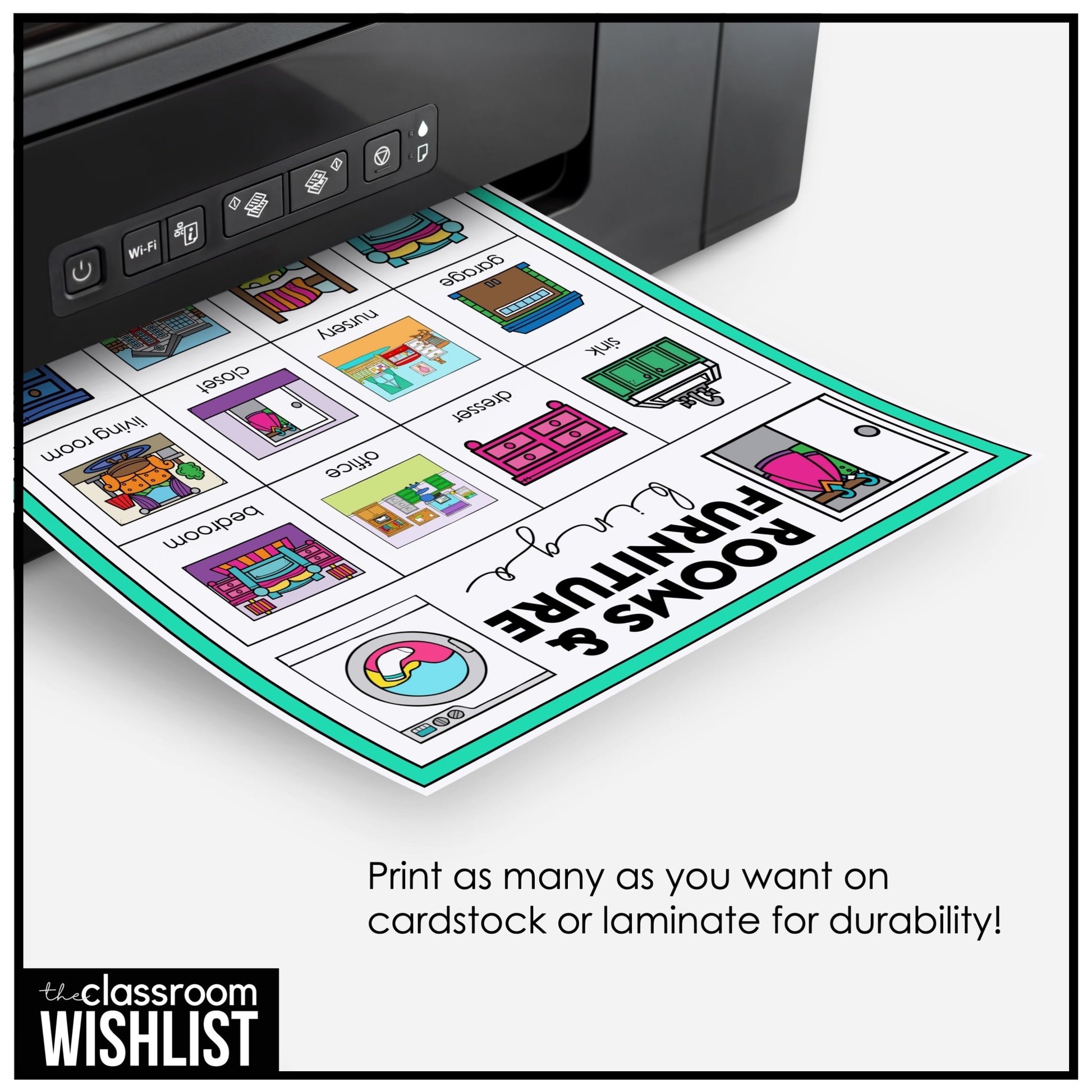 Rooms and Furniture in a House Bingo – 30 Game Cards | 3 Ways to Play for ESL - Hot Chocolate Teachables