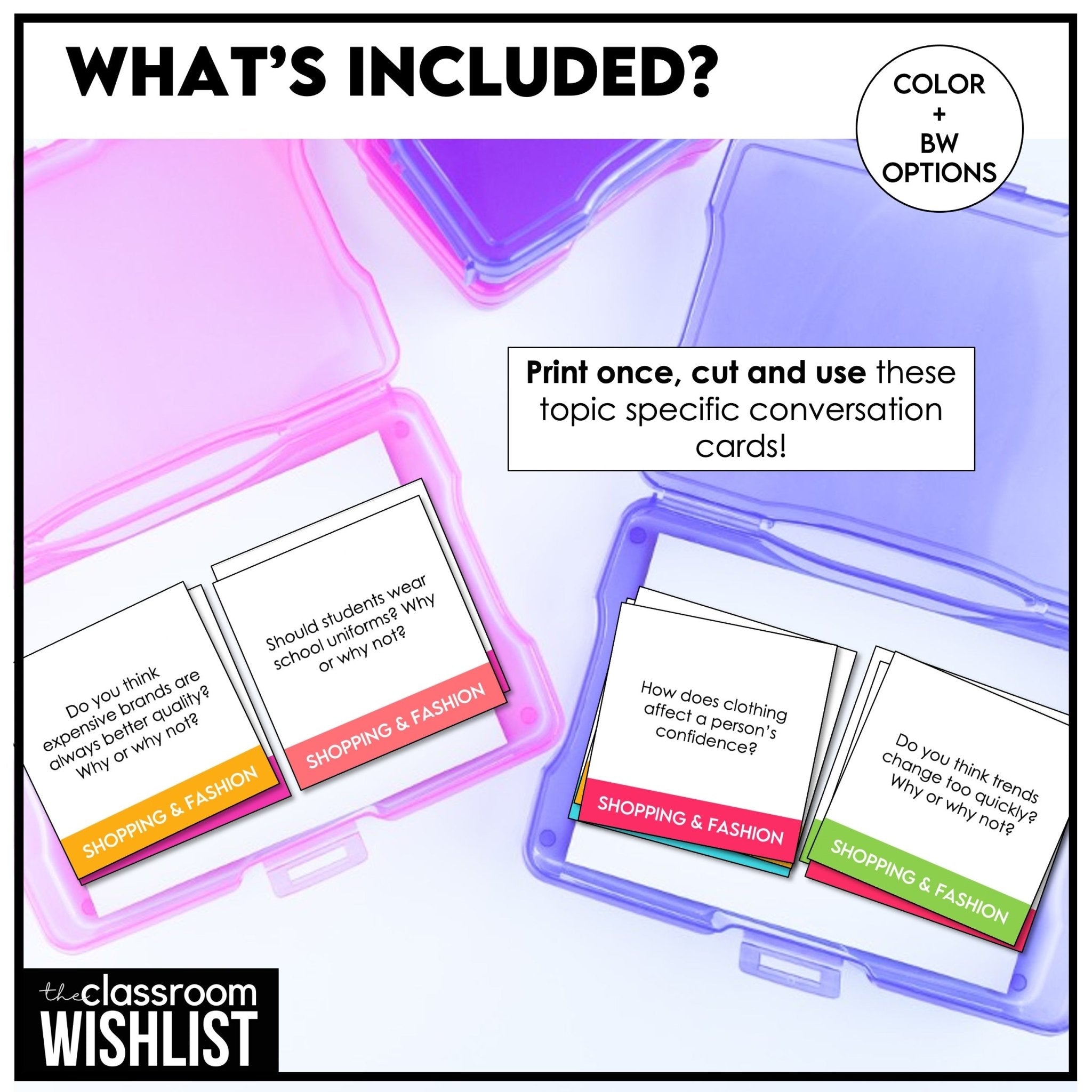 Shopping, Fashion & Trends Conversation Starter Question - Speaking Practice - Hot Chocolate Teachables