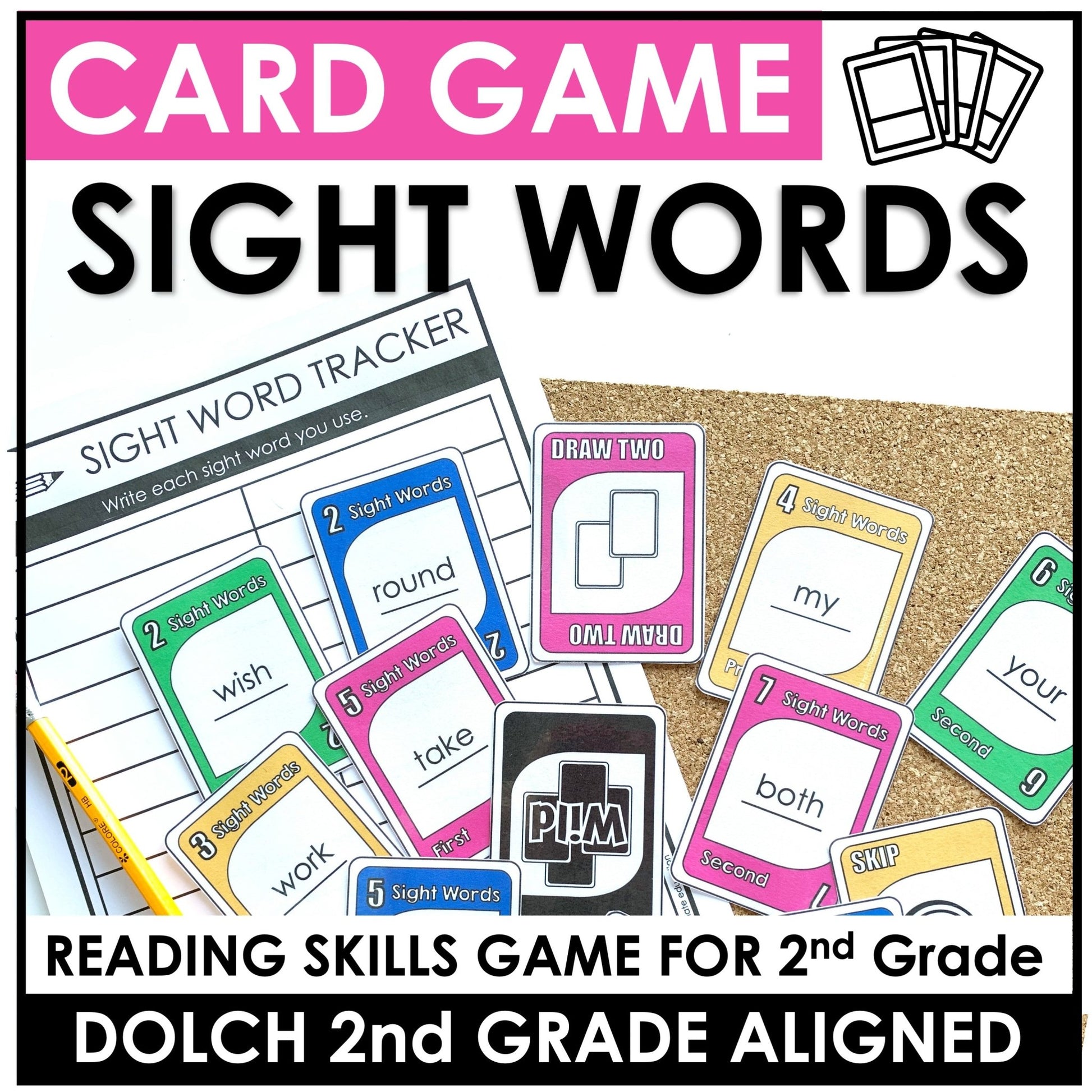 Sight Word Card Game | 2nd Grade Dolch Aligned - Plays like UNO - Hot Chocolate Teachables
