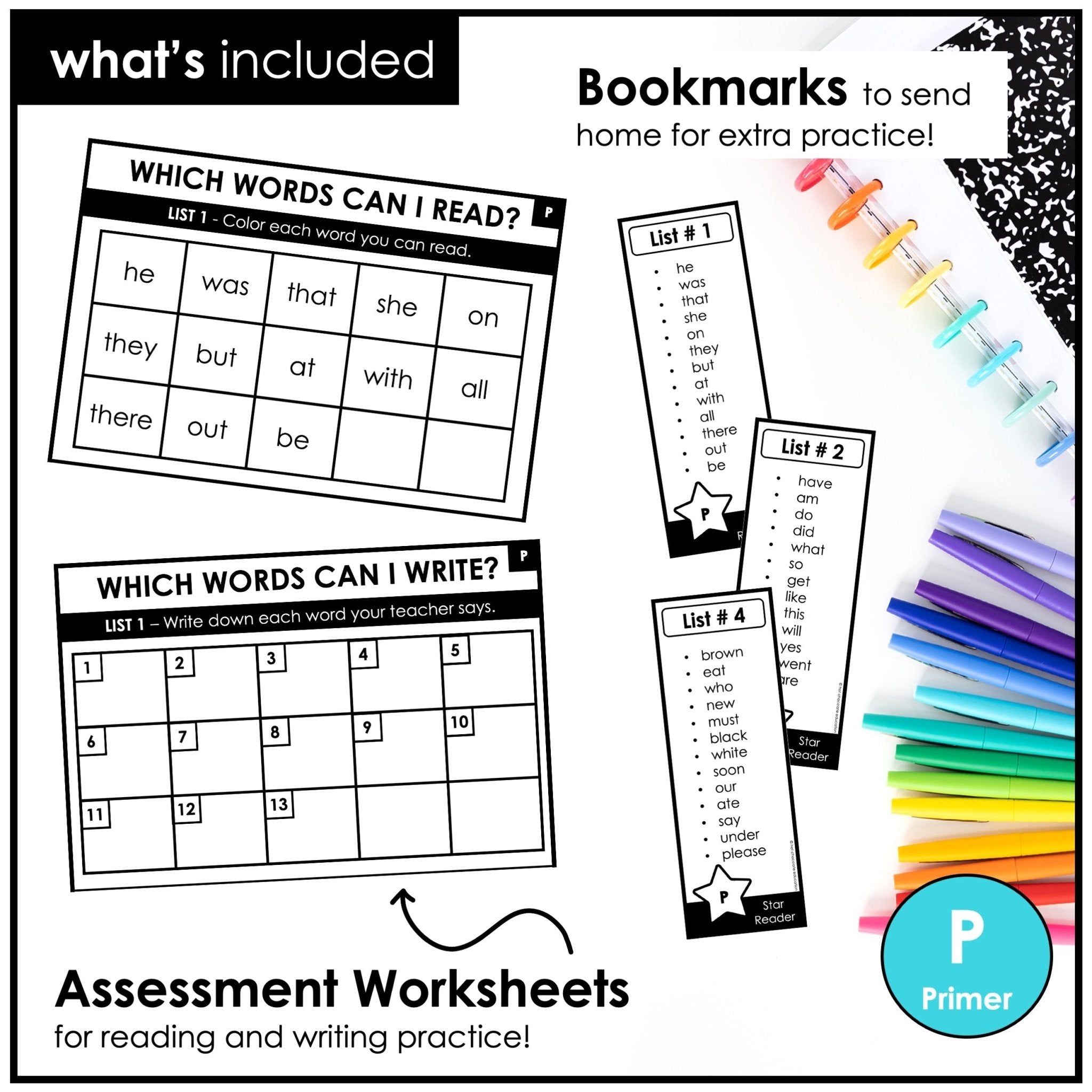 Sight Word Progress Assessment | Dolch Primer List | Progress Reports +Word wall - Hot Chocolate Teachables
