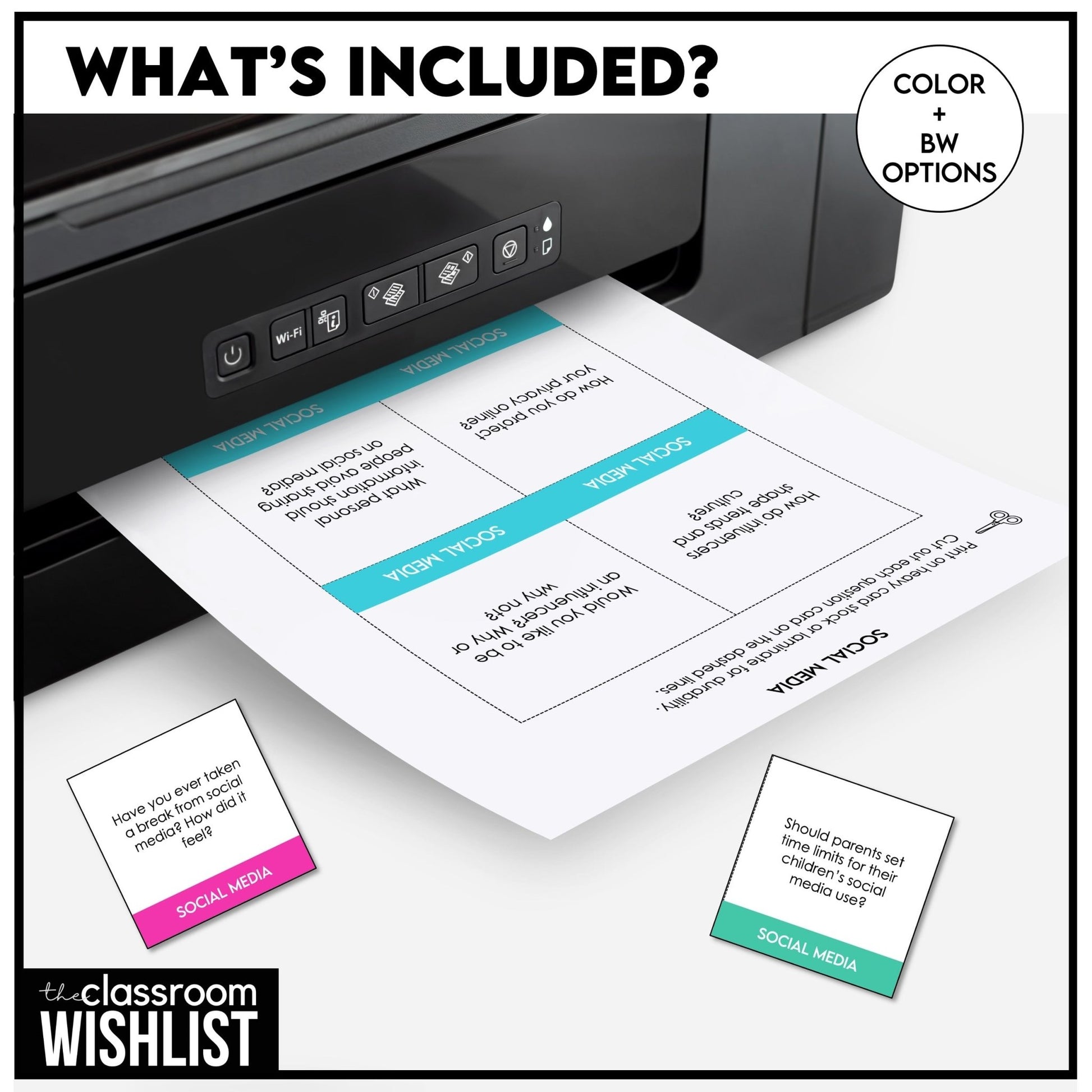 Social Media & Digital Life Conversation Cards | 60 ESL Discussion Questions - Hot Chocolate Teachables