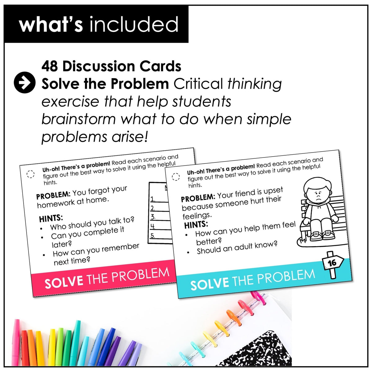 Example Problem Esl Solve the Problem Task Cards | Critical Thinking