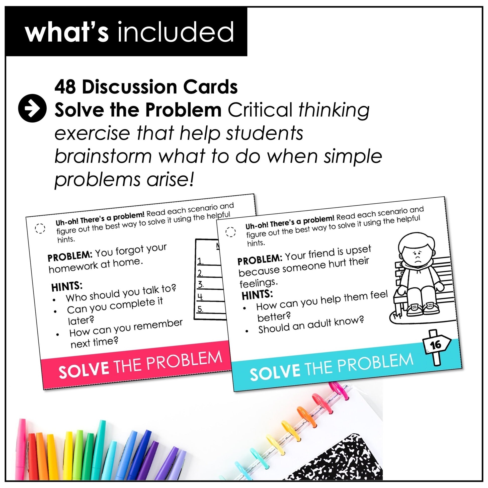 Solve the Problem Task Cards – Critical Thinking Scenarios for ESL Speaking - Hot Chocolate Teachables