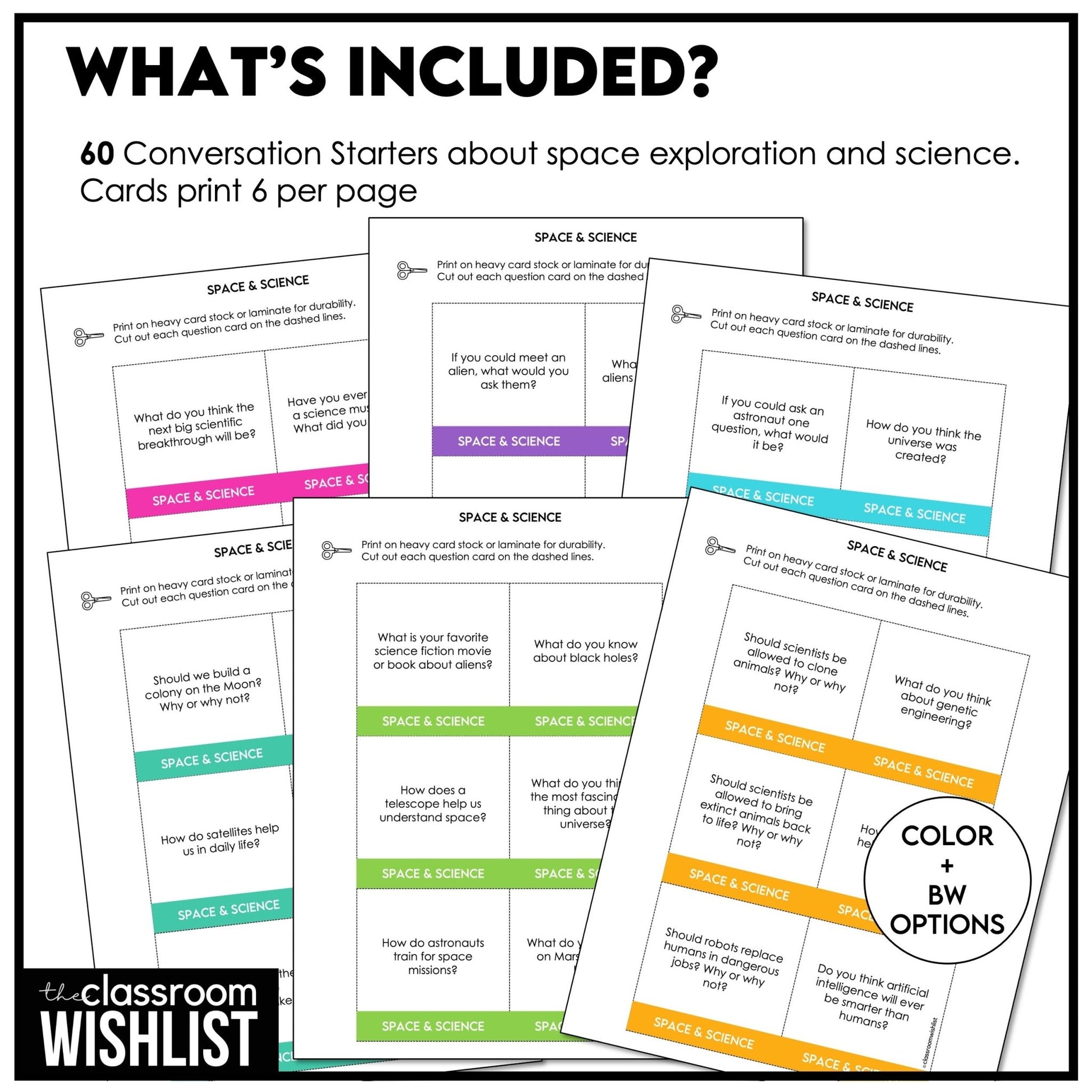 Space Exploration & Science Topic Conversation Questions for Speaking Practice - Hot Chocolate Teachables