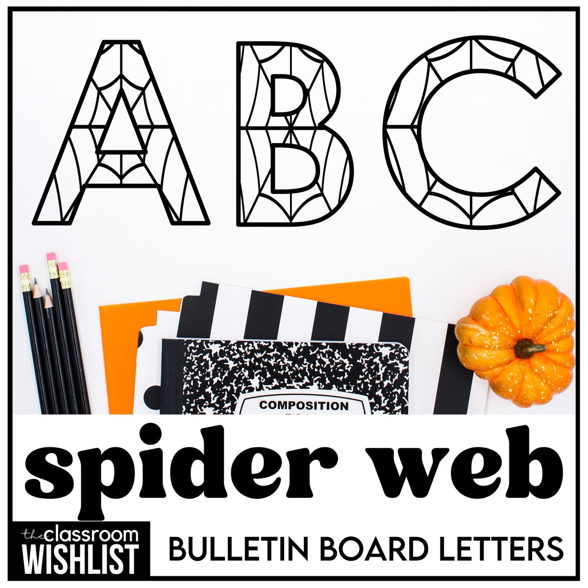 Spider Display Lettering Spider Web Bulletin Board Letters - Halloween Alphabet