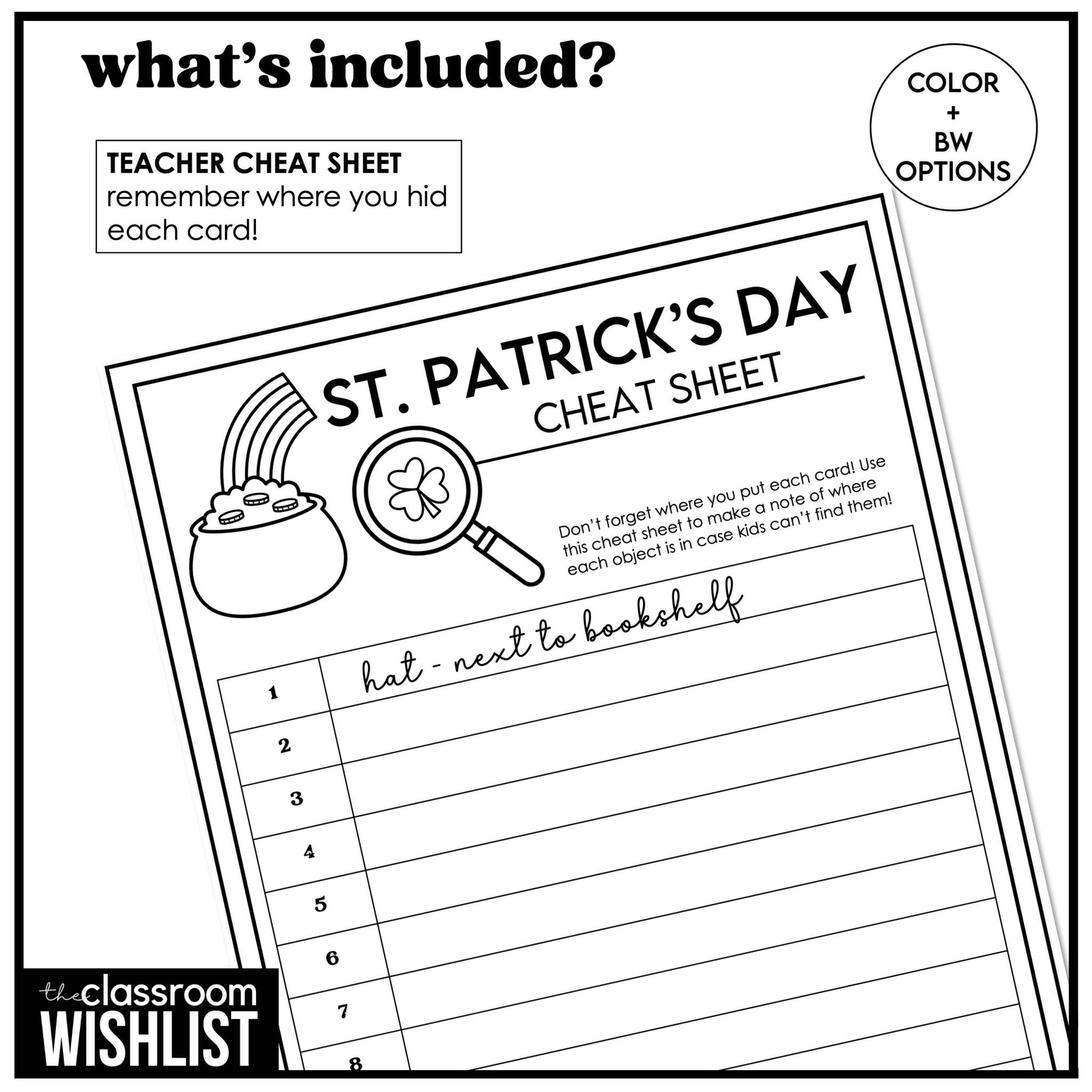St. Patrick's Day Vocabulary Scavenger Hunt - Classroom Party Game with Clues - Hot Chocolate Teachables