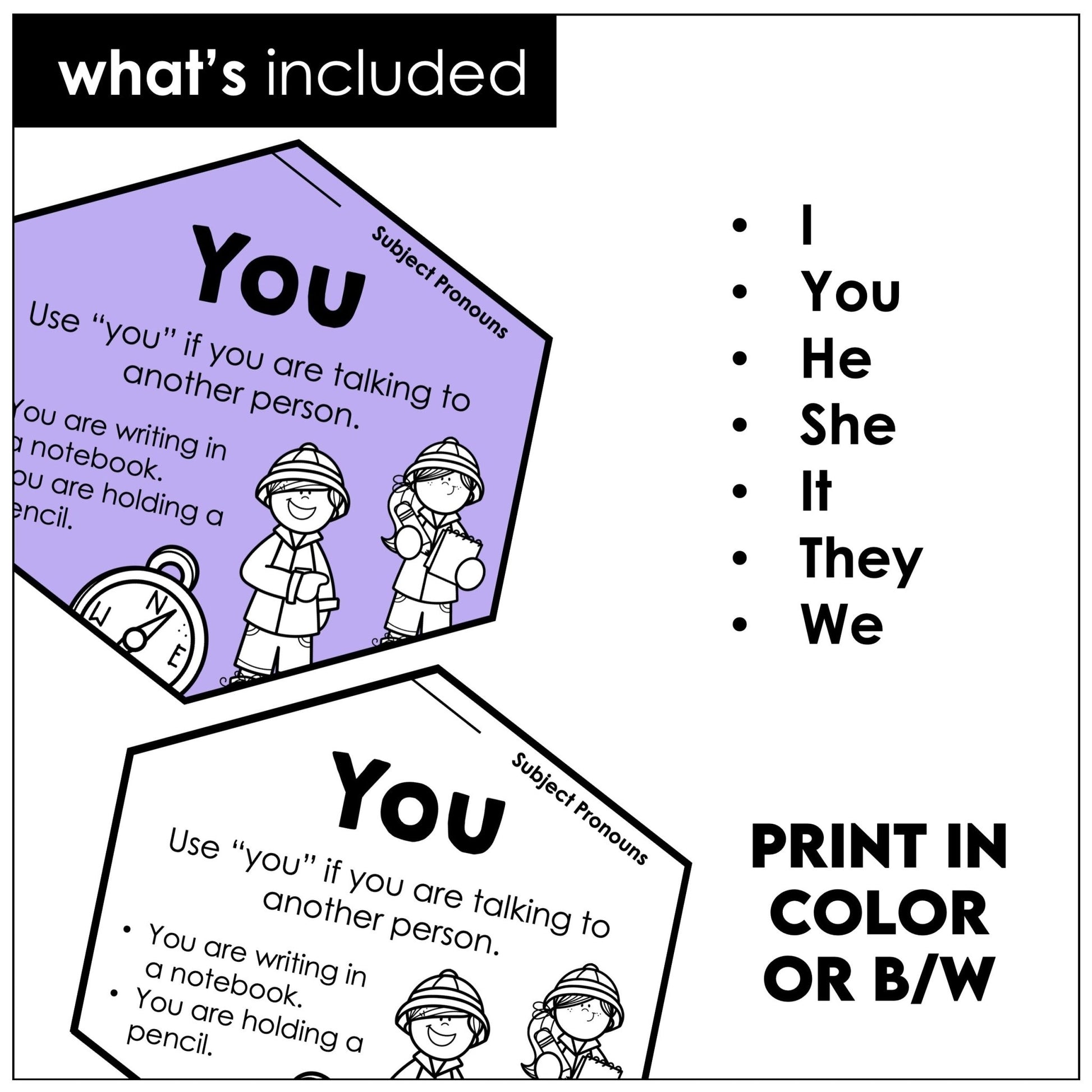 Subject Pronoun Posters – Pastel Grammar Bulletin Board - Hot Chocolate Teachables