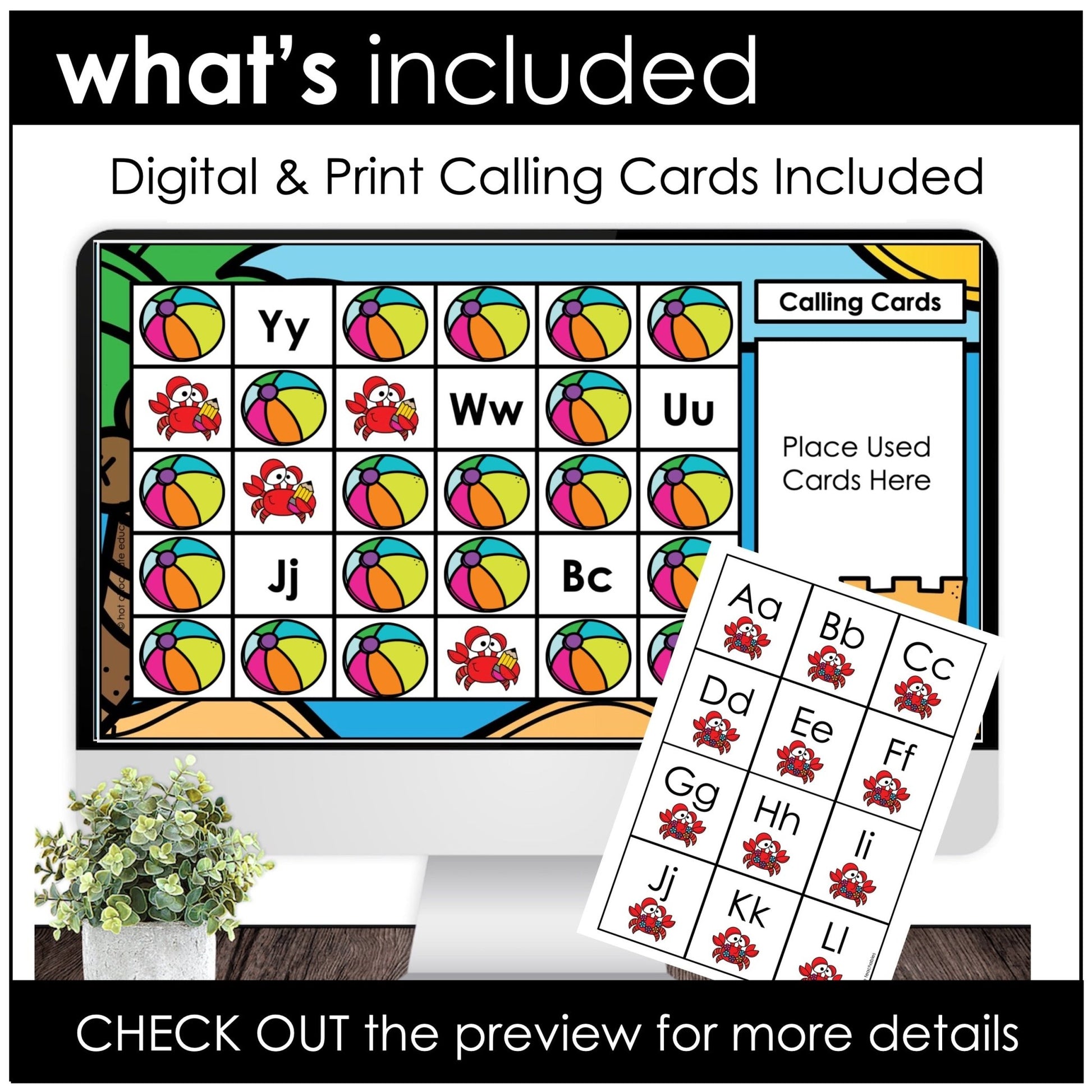 Summer Alphabet Fluency Digital Bingo Game – Google Slides™ Letter Practice - Hot Chocolate Teachables