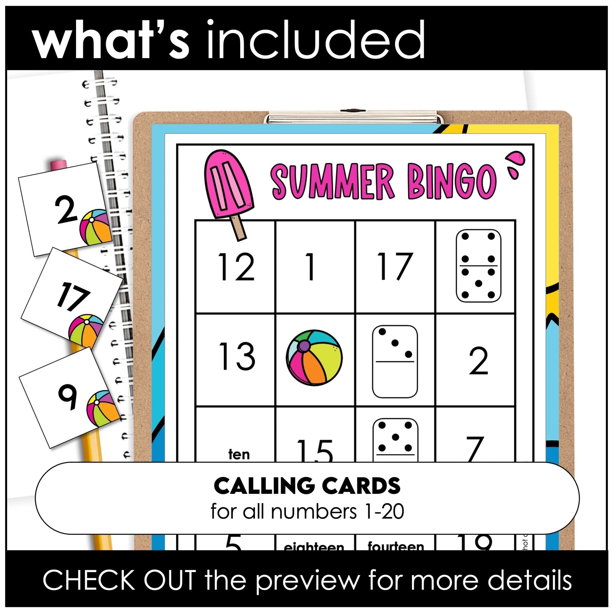 Summer Teen Number Bingo 1 - 20 | Number Sense | BUNDLE - Hot Chocolate Teachables