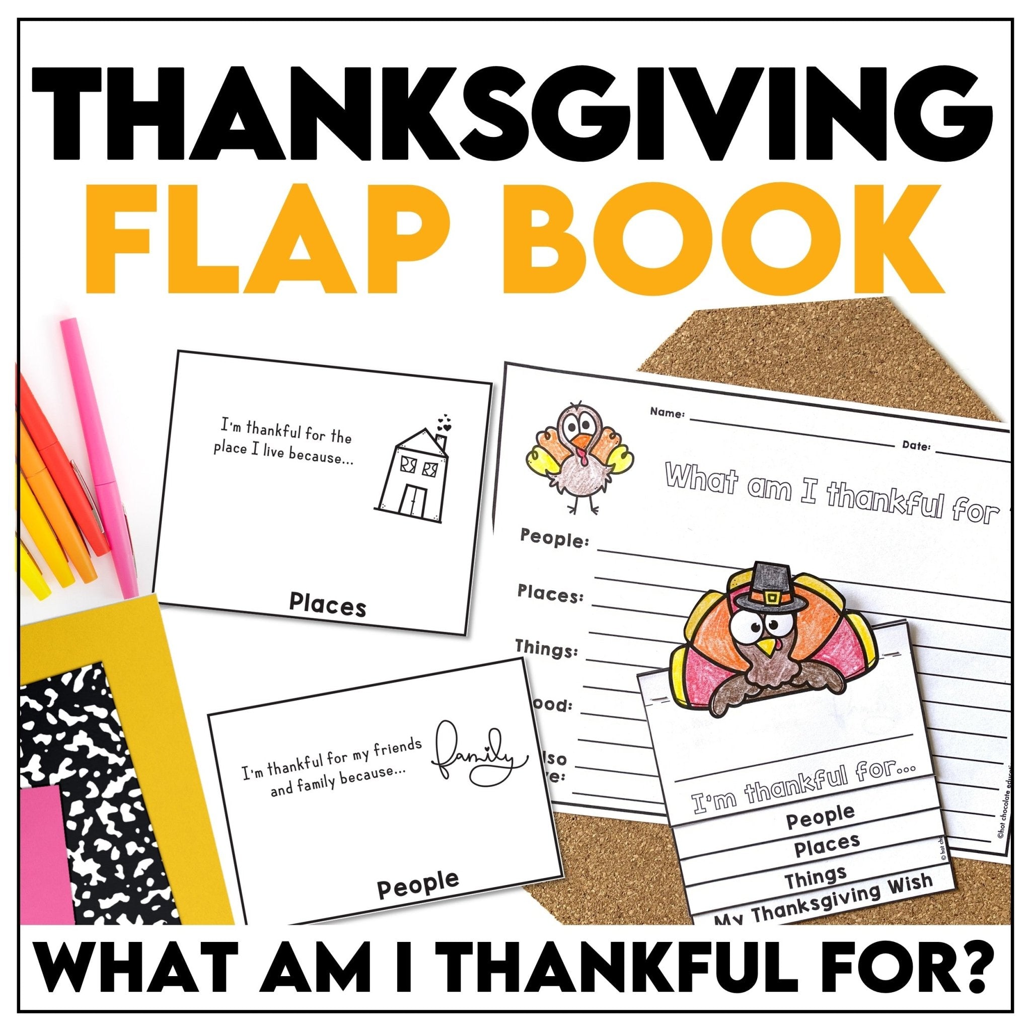 Thanksgiving Flap Book – ESL Writing Activity for Classroom - Hot Chocolate Teachables