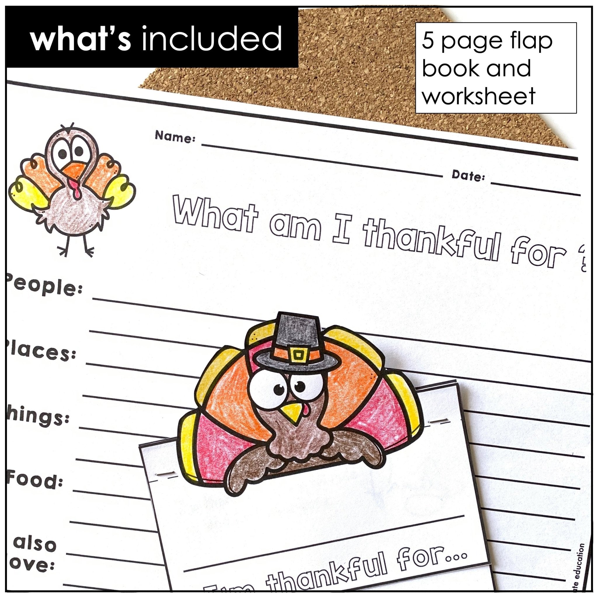 Thanksgiving Flap Book – ESL Writing Activity for Classroom - Hot Chocolate Teachables