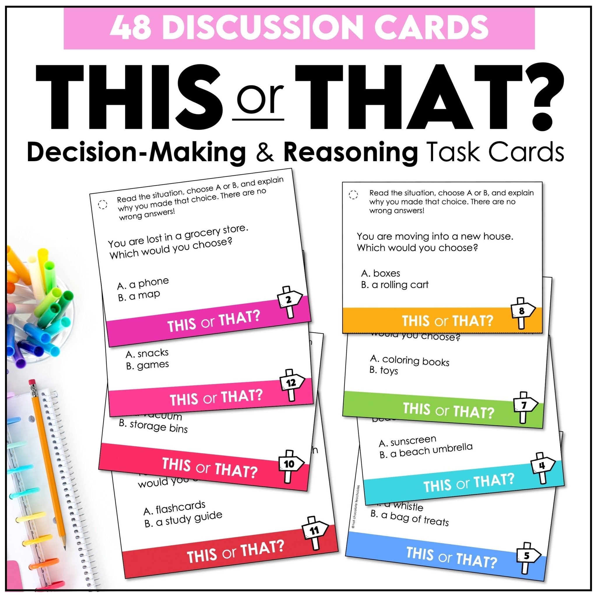 This or That speaking task cards for ESL discussion and decision-making practice