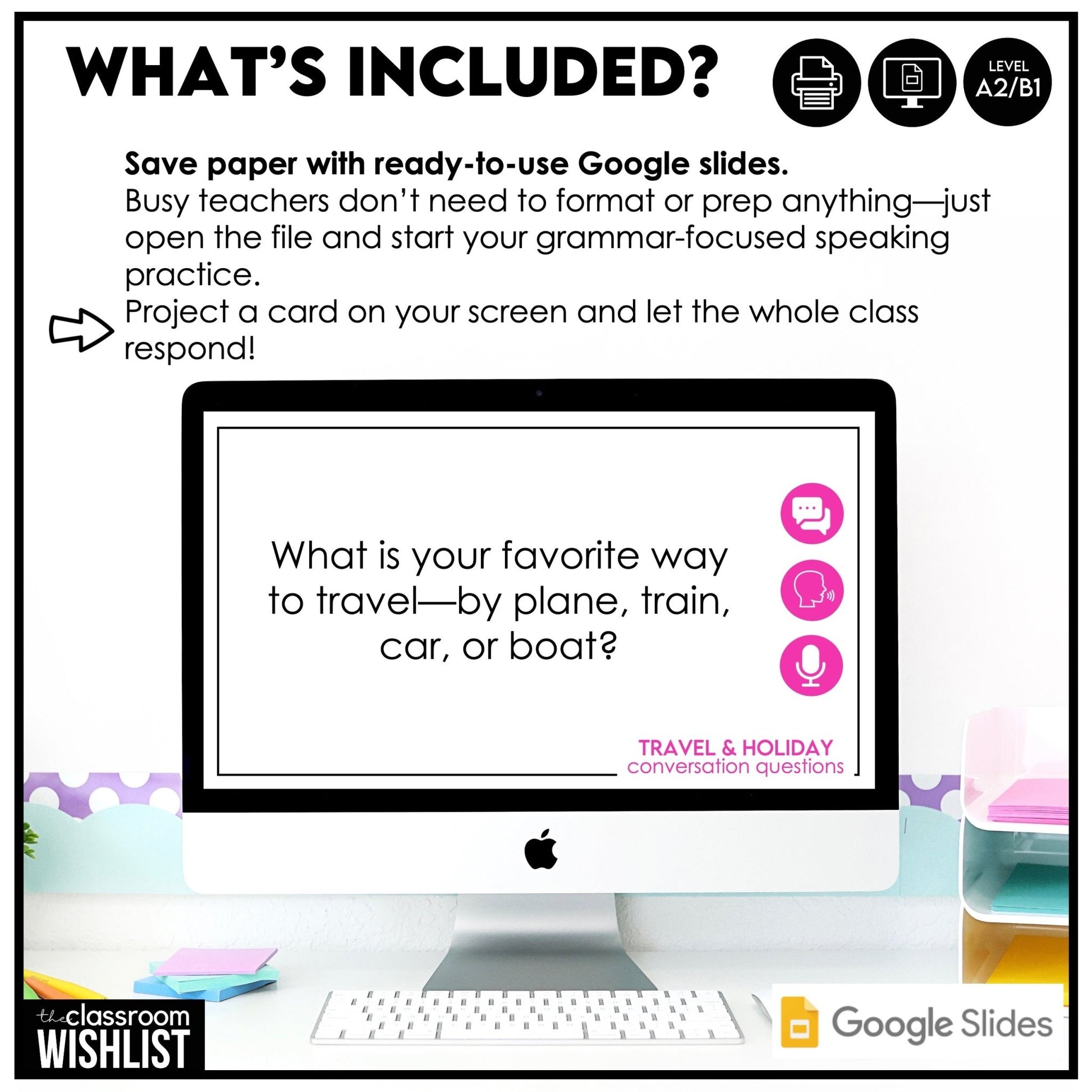 Travel & Holidays Conversation Cards | 60 ESL Discussion Questions Grades 8 - 12 - Hot Chocolate Teachables