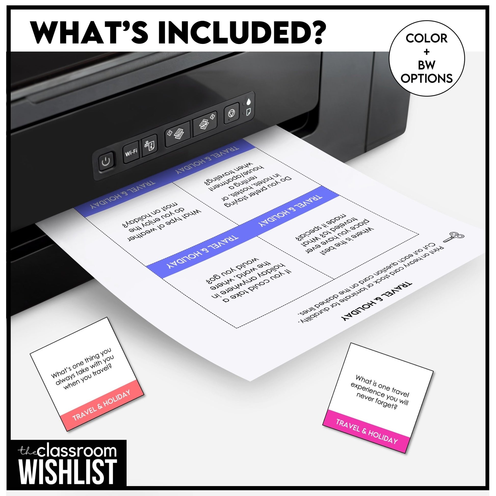 Travel & Holidays Conversation Cards | 60 ESL Discussion Questions Grades 8 - 12 - Hot Chocolate Teachables