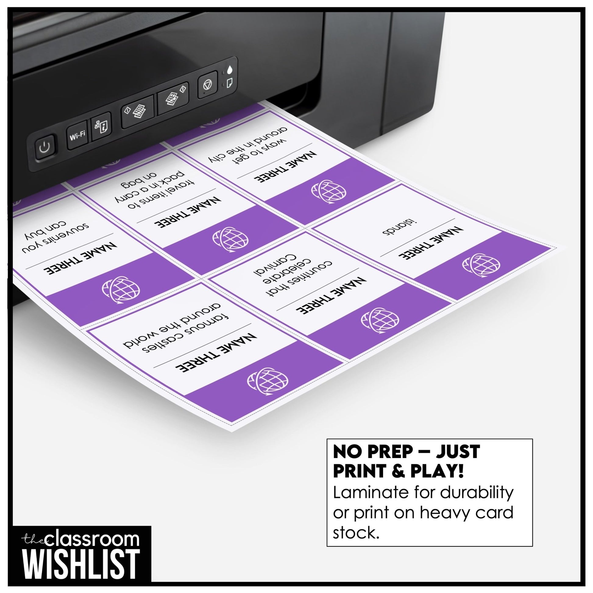 Travel Vocabulary Card Game for ESL | Name 3 Things Speaking & Categorizing Activity - Hot Chocolate Teachables