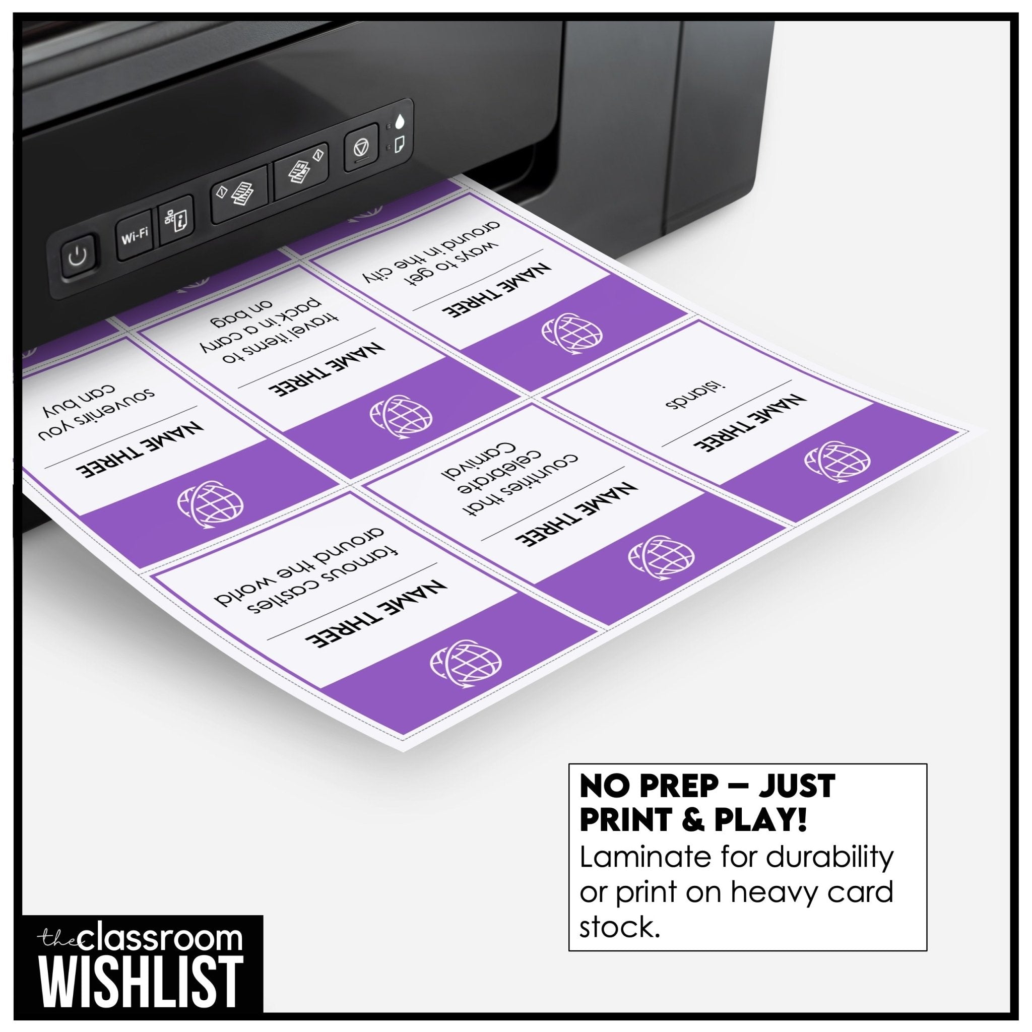 Travel Vocabulary Card Game for ESL | Name 3 Things Speaking & Categorizing Activity - Hot Chocolate Teachables