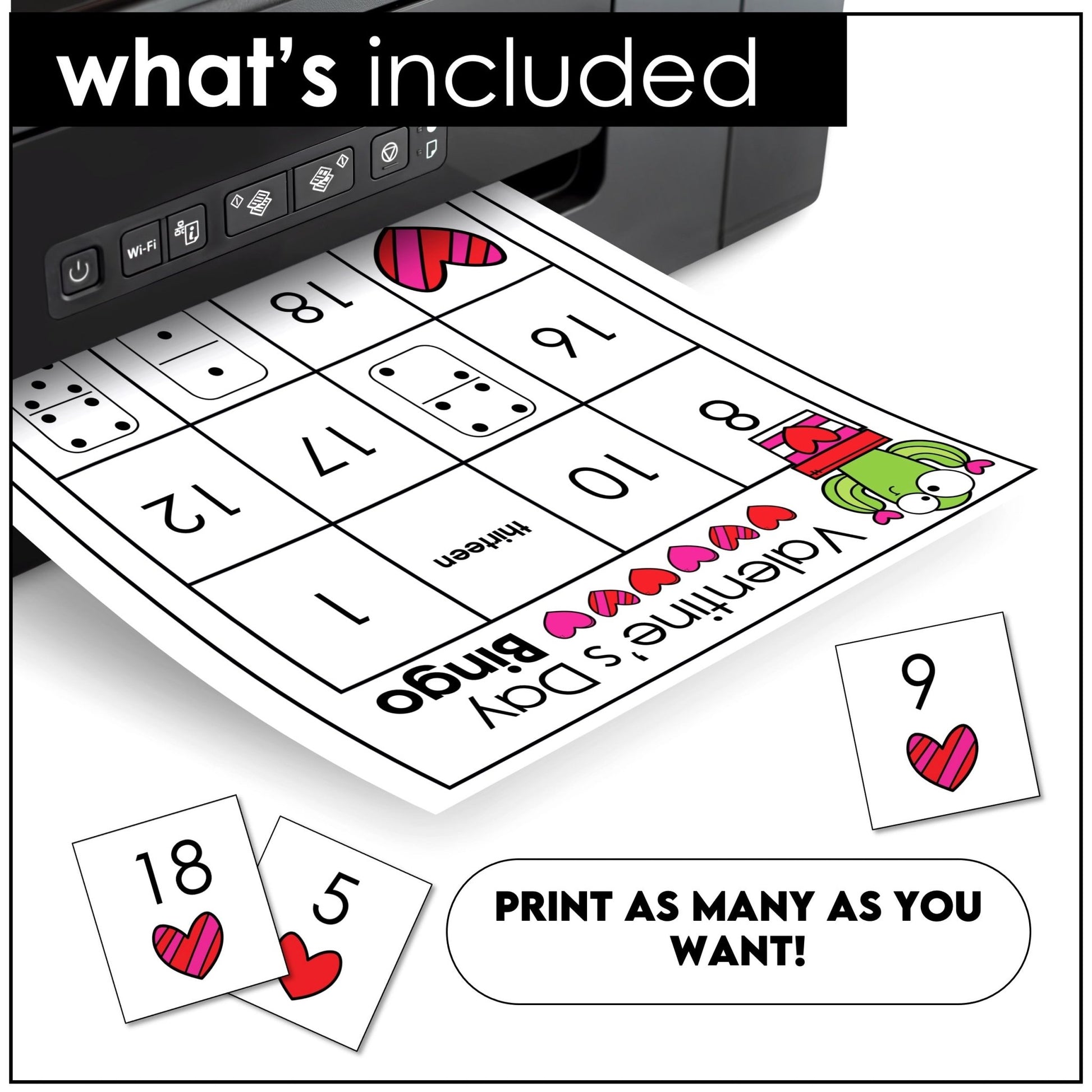Valentine's Day Number Bingo | Number Recognition 1 to 20