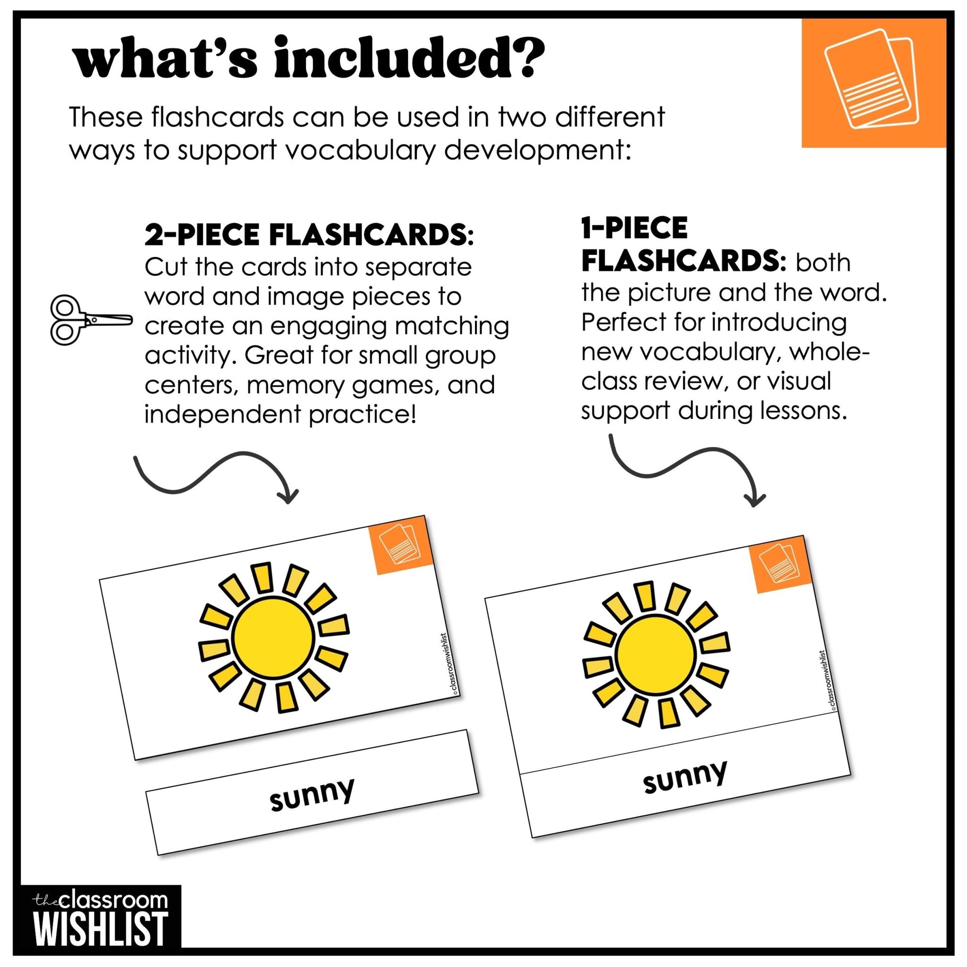 Weather & Seasons Vocabulary ESL Flashcard Pack: Flash Cards & Visual Dictionary - Hot Chocolate Teachables