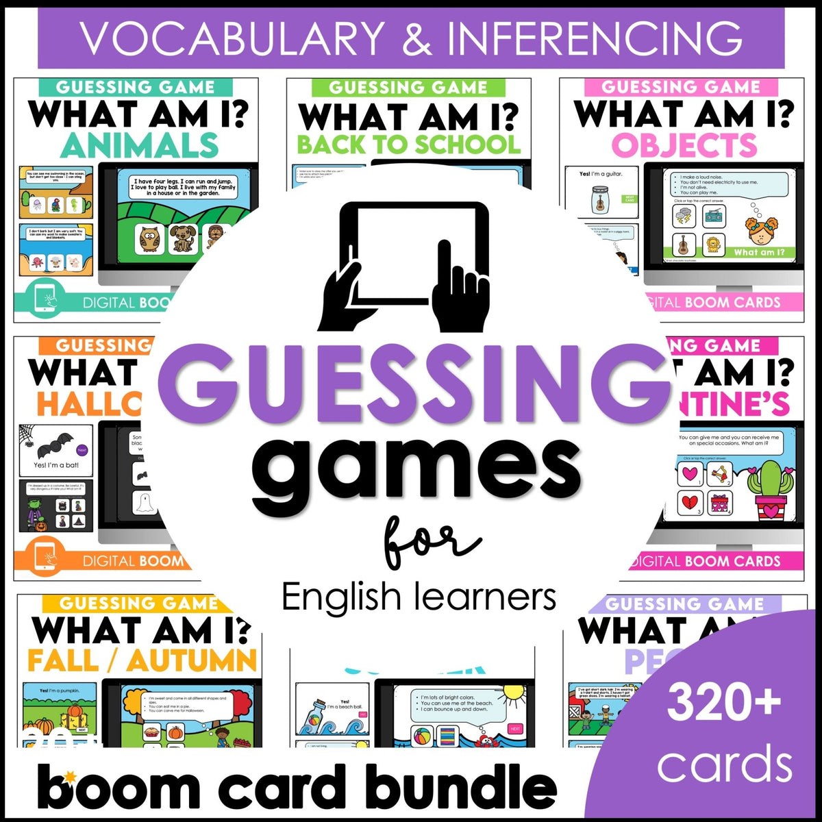 What am I? Guessing Game Bundle - Inferencing for Young Learners Boom Cards - Hot Chocolate Teachables