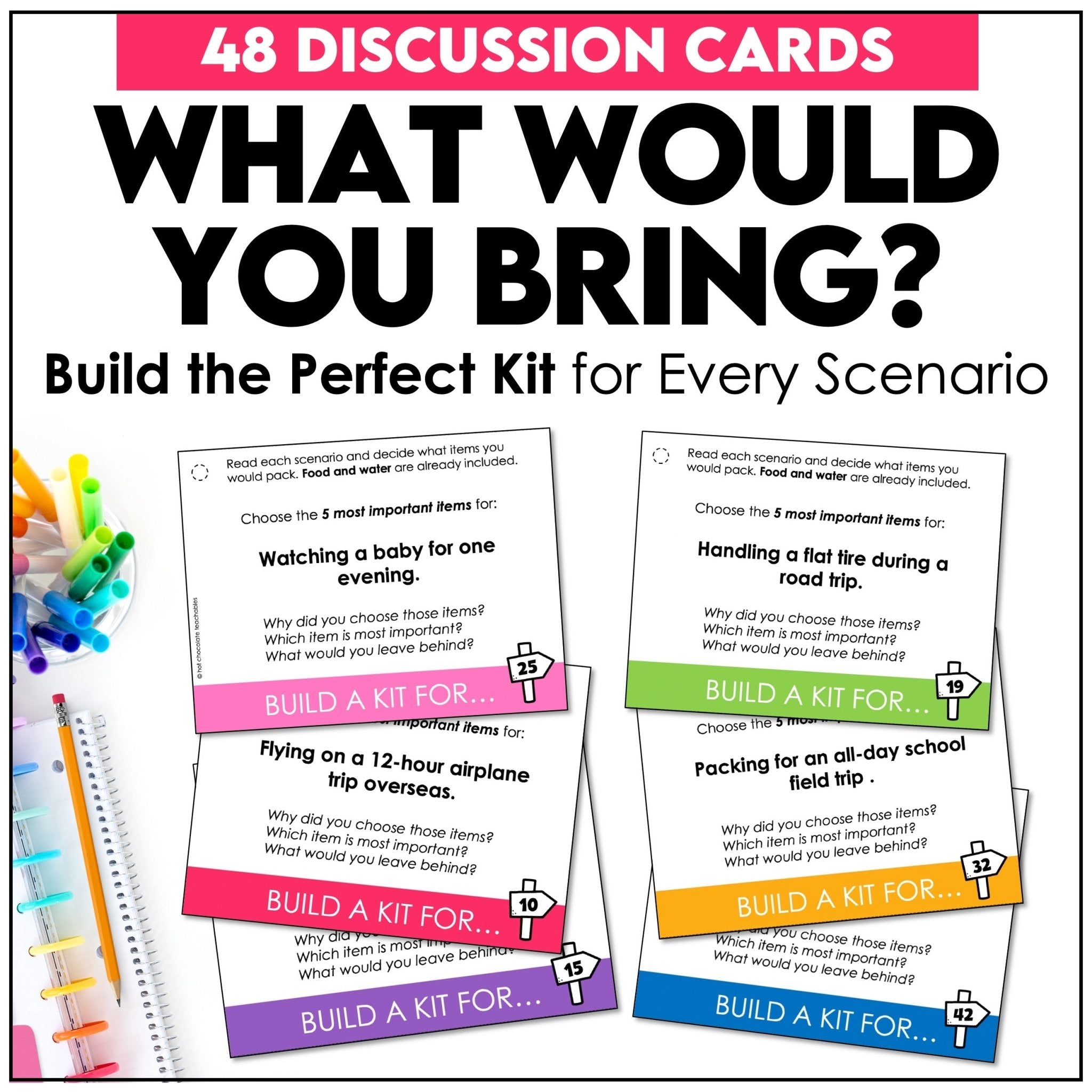 What Would You Pack Task Cards | Critical Thinking