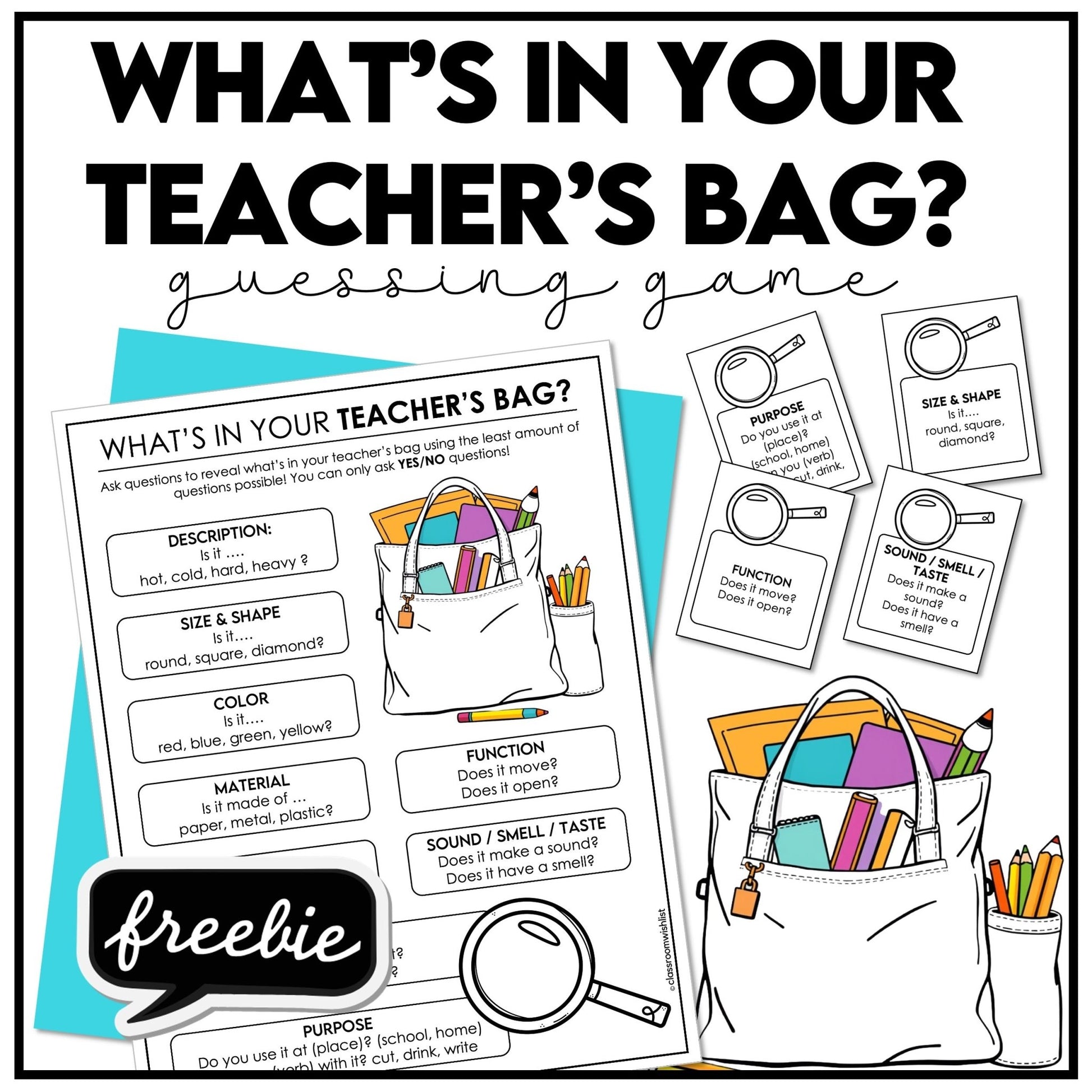 What’s in Your Teacher’s Bag? | Back to School Ice Breaker Guessing Game - Hot Chocolate Teachables